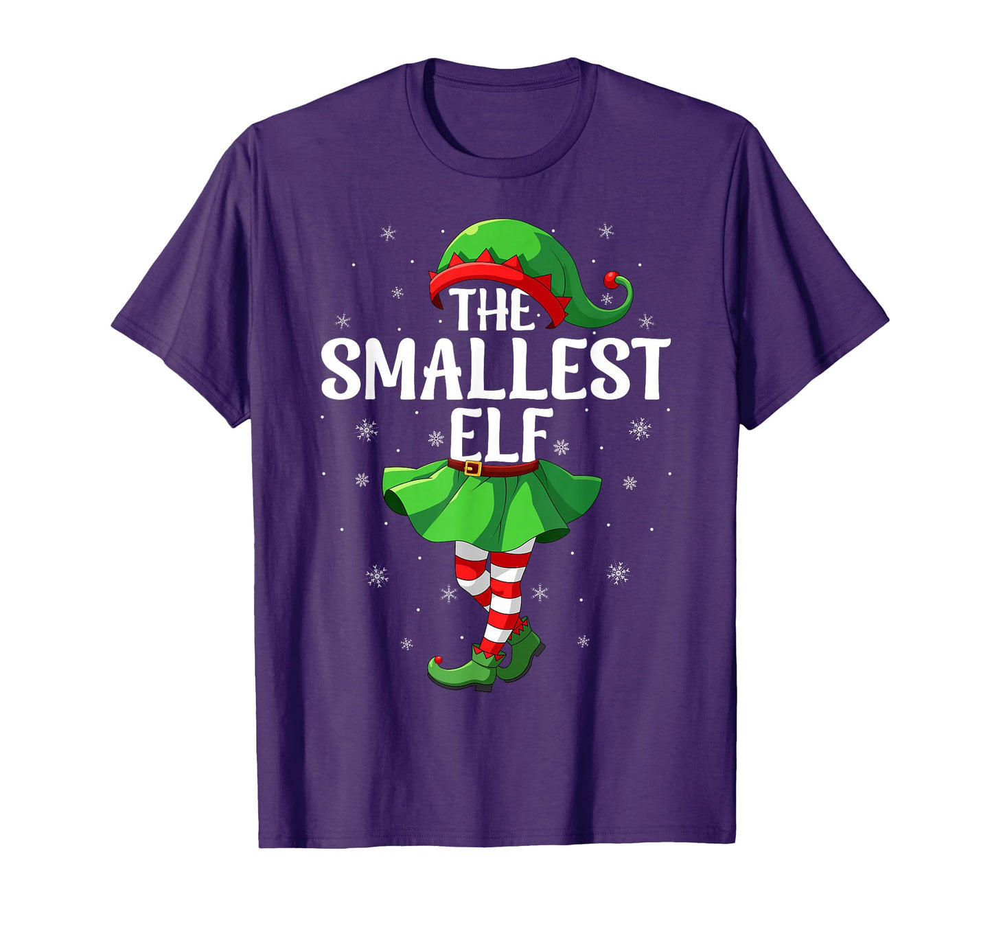 Smallest Elf Christmas Girls Women Elf Squad Xmas Family T-Shirt