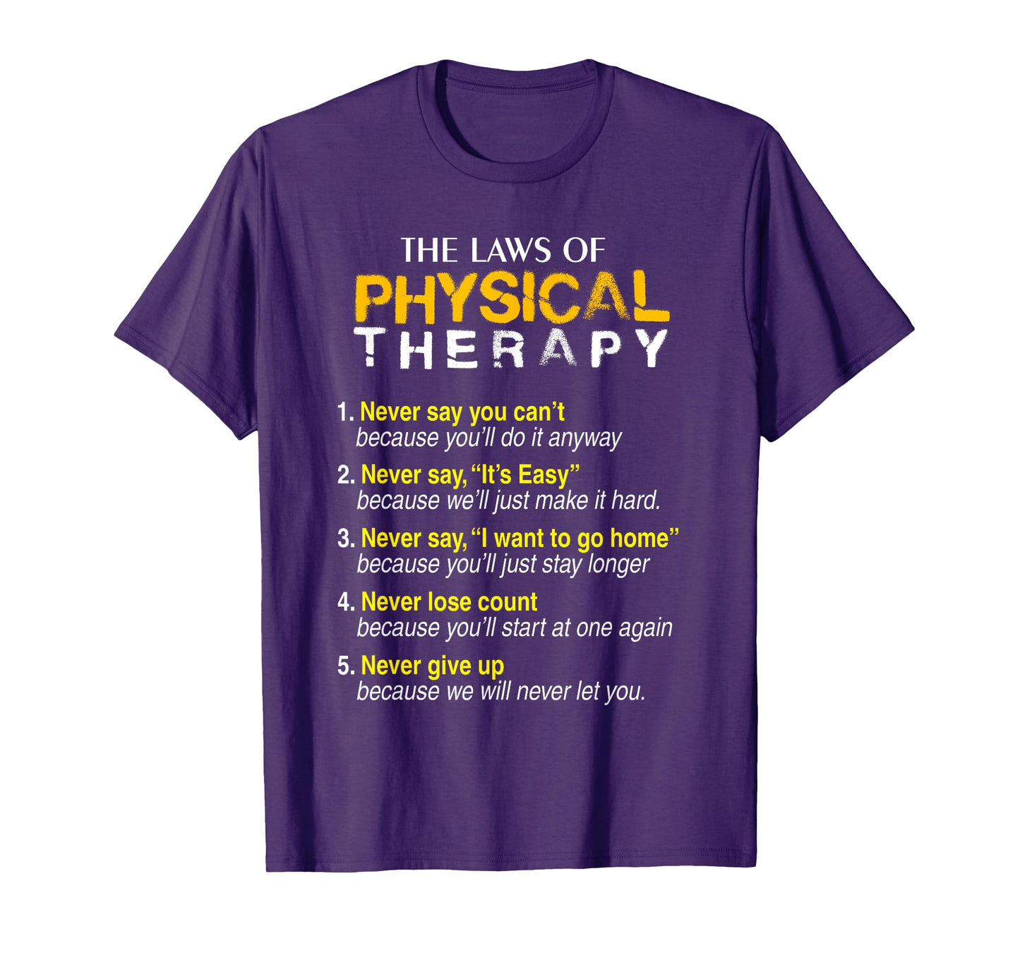 The Laws Of Physical Therapy Motivational Goals Pt Funny Tee T-Shirt