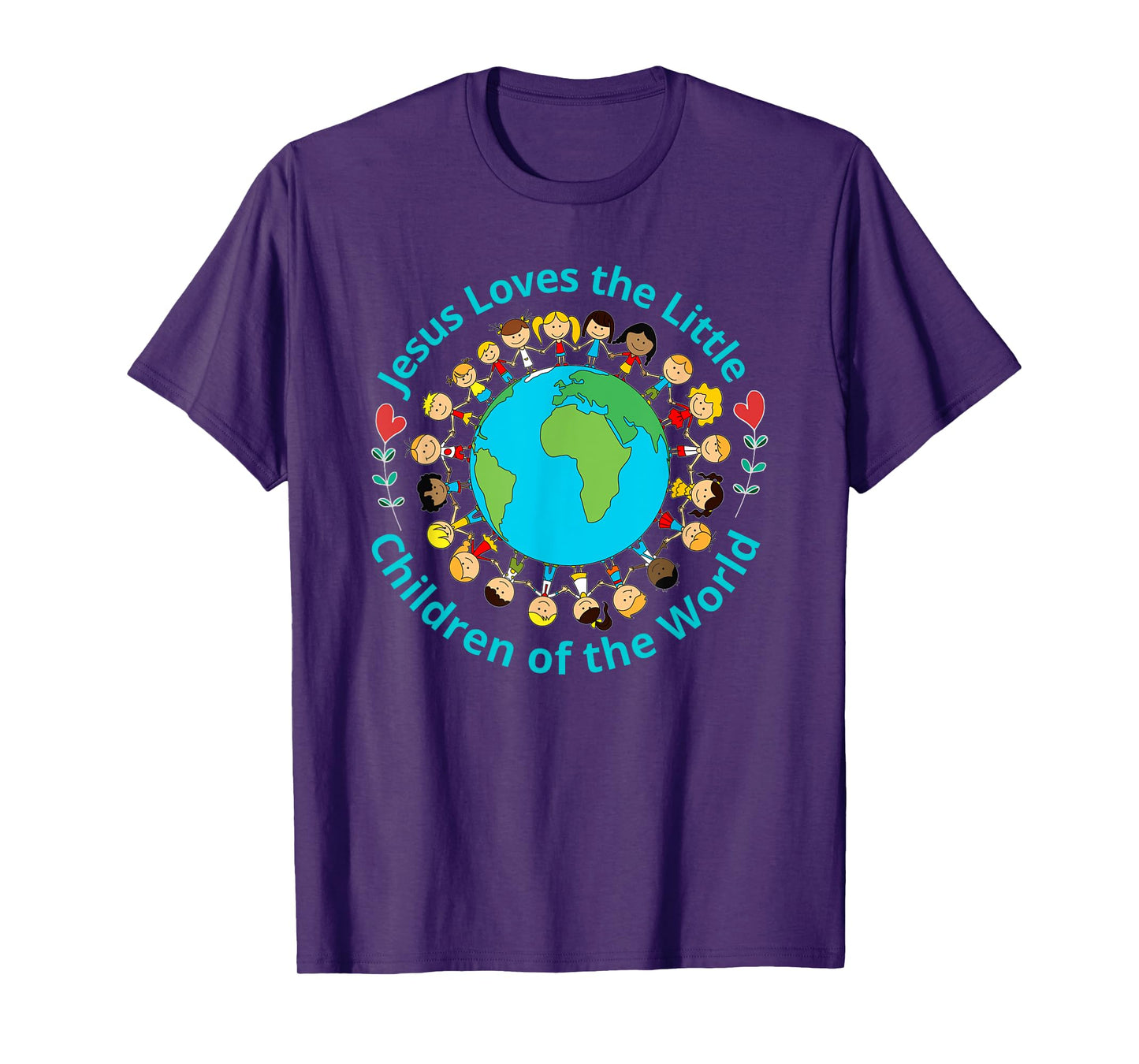 Jesus Loves Children Of World Christian Mother Teacher Kids T-Shirt
