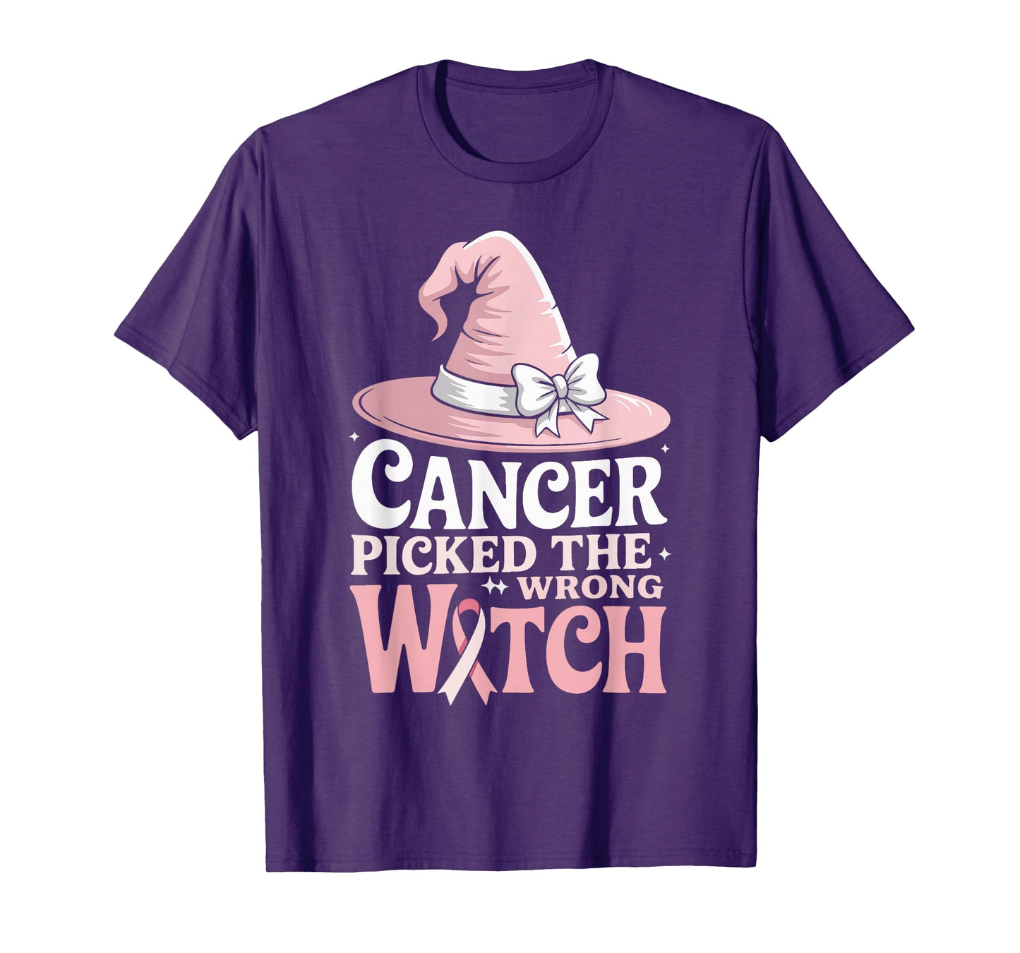Cancer Picked The Wrong Witch Breast Cancer Awareness T-Shirt