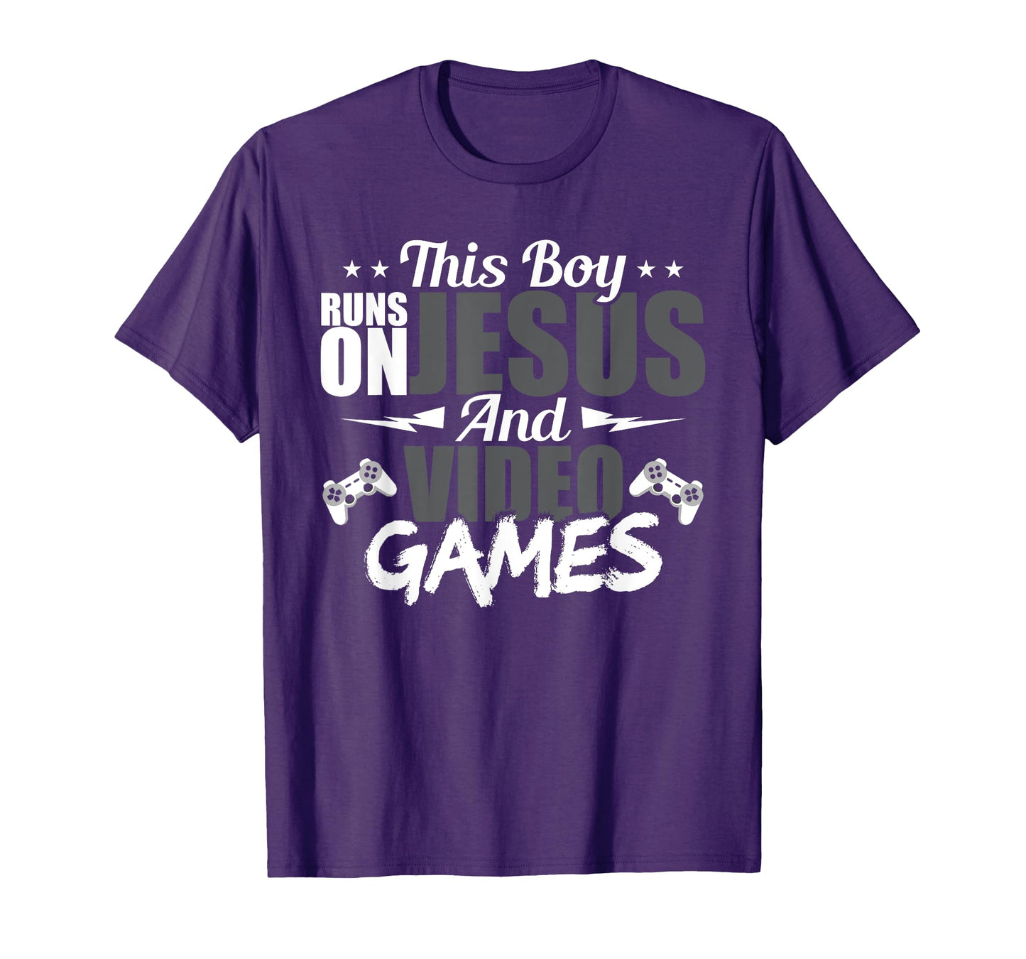 This Boy Runs On Jesus And Video Games Lover Gift Player T-Shirt