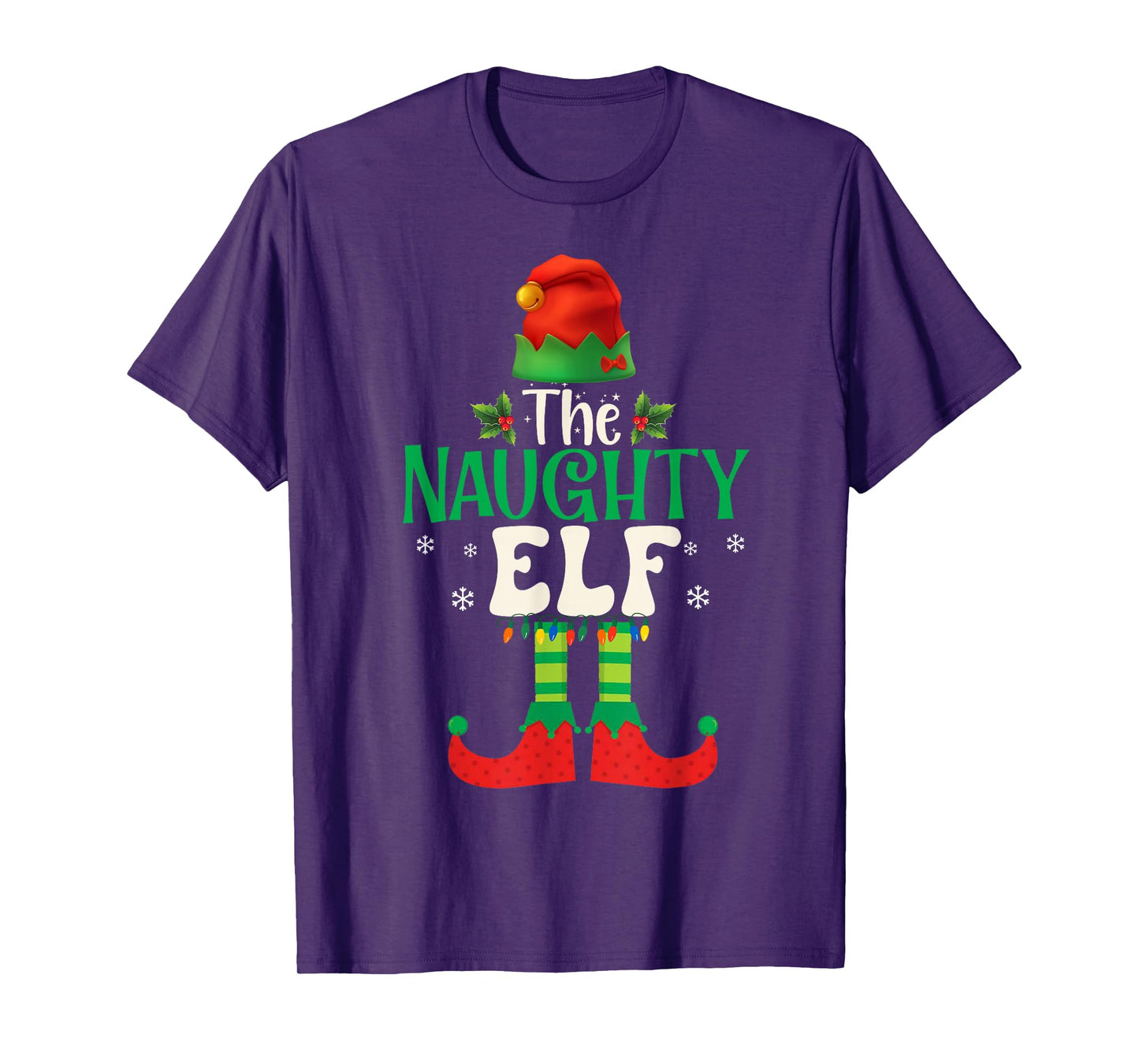 Funny The Naughty Elf Group Matching Family Christmas 2025 T-Shirt