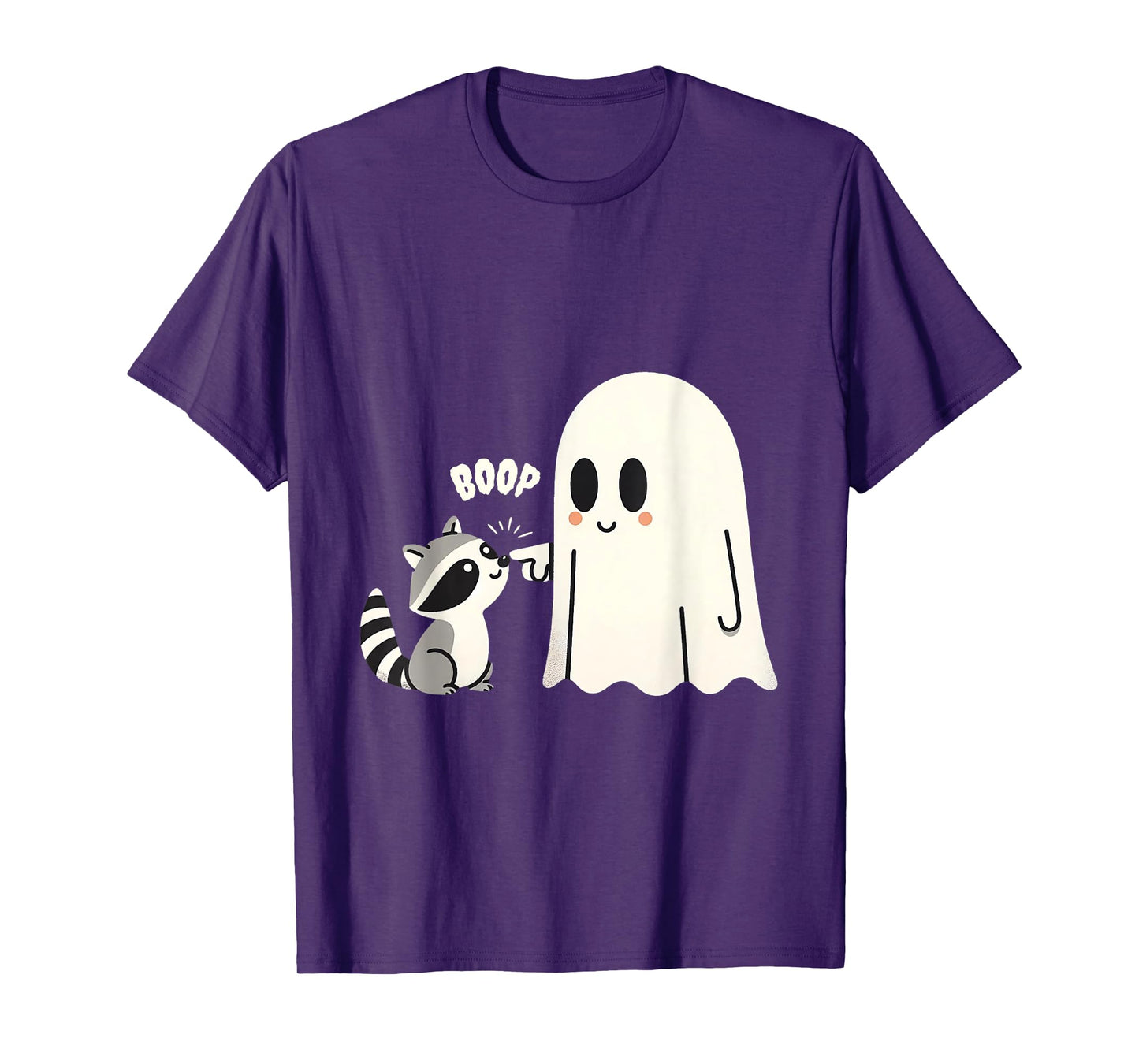 Raccoon Vintage Ghost Boop Men Women Funny Halloween Racoon T-Shirt