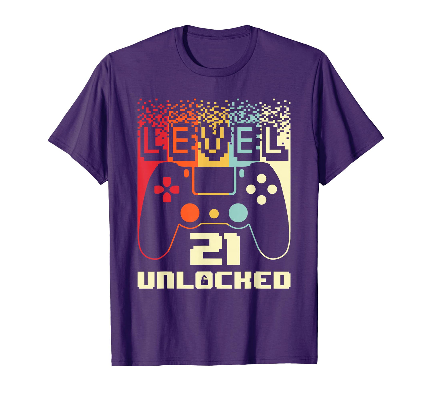 21st Birthday For Men Level 21 Unlocked Gamer 21 Year Old T-Shirt