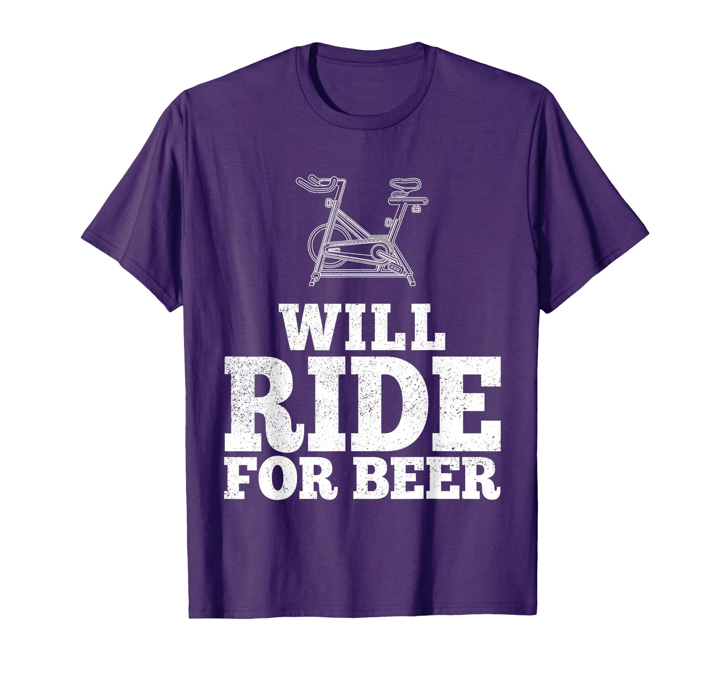 Will Ride For Beer Spin Class Funny Spinning Cycling Gym T-Shirt