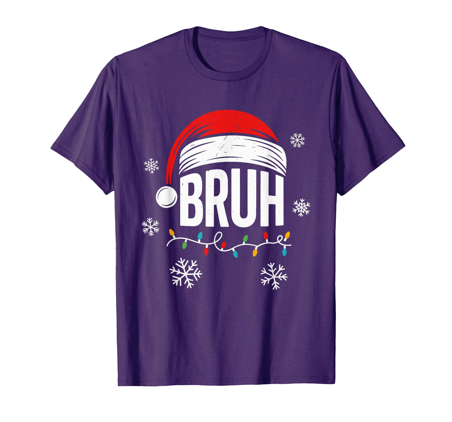 Merry Christmas Bruh Xmas Meme Funny Santa Hat Saying Humor T-Shirt