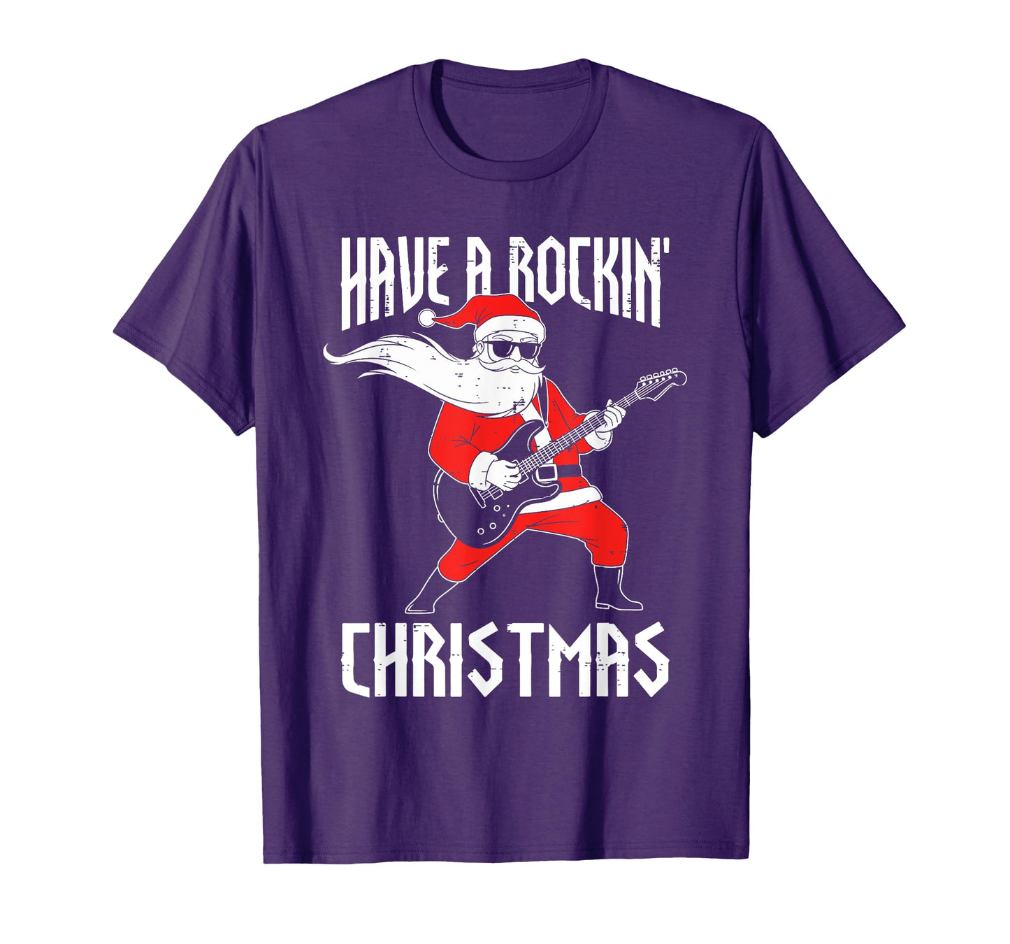 Have A Rockin Christmas Santa Playing Guitar Funny Music T-Shirt