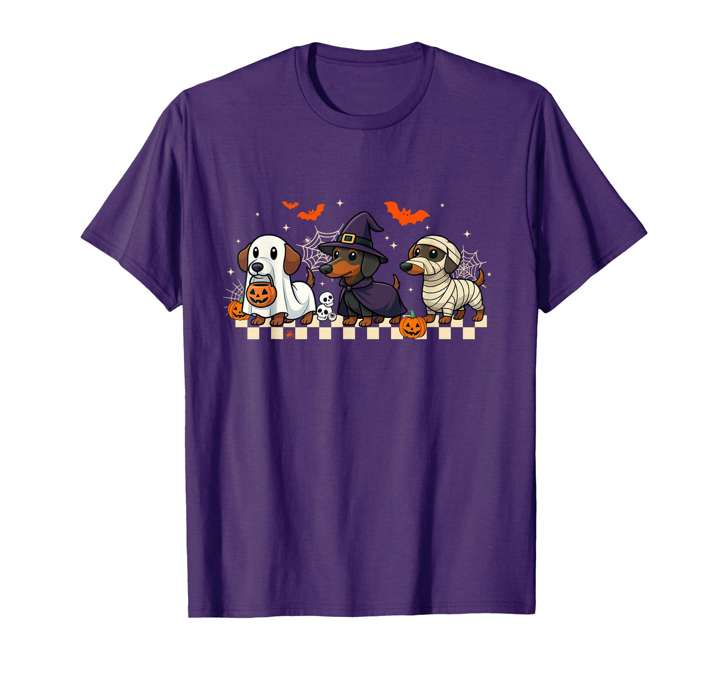 Funny Weiner Dog Ghost Witch Mummy Scary Halloween Dachshund T-Shirt