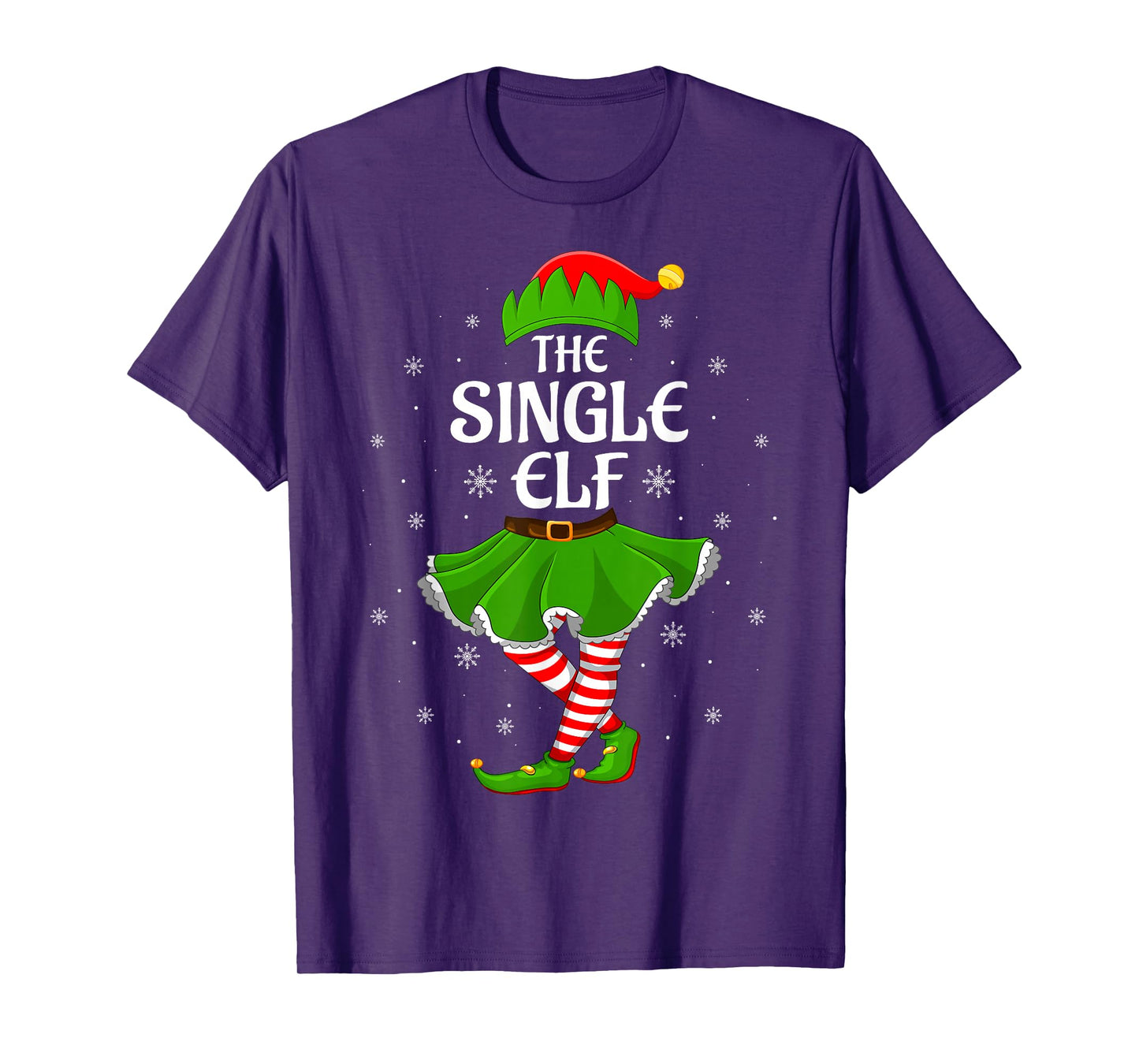 Single Elf Christmas Family Girls Women Elf Squad Xmas T-Shirt
