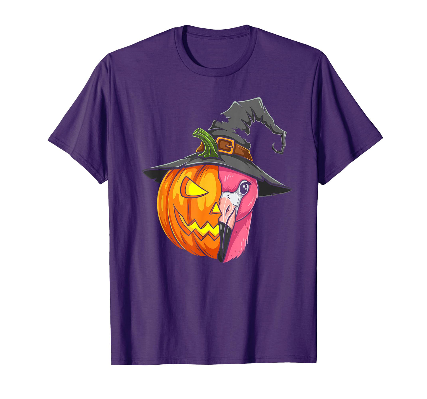 Flamingo Pumpkin Jack O Lantern Halloween Kids Mens Womens T-Shirt