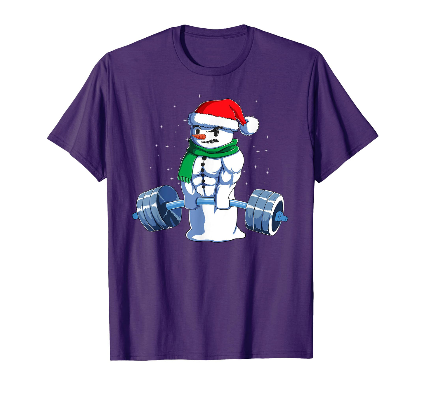 Kreuzheben Geschenk Unisex Adults Fitness Enthusiasts Black Cotton Blend T-Shirt, Small, Short Sleeve, Crew Neck, Classic Fit, Christmas, Gym, Snowman Weightlifting Weight Lifting T-Shirt