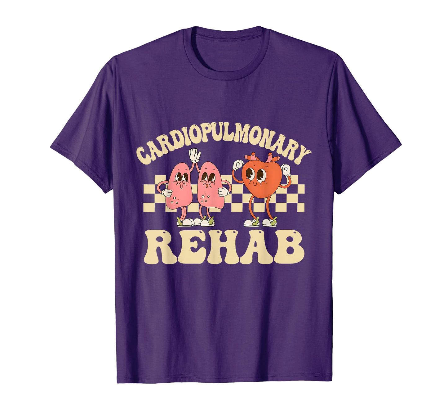 Retro Cardiopulmonary Rehab Nurse T-Shirt - Women's Healthcare Professional Black Heart Short Sleeve Crew Neck T-Shirt - Size 6 (US Medium)