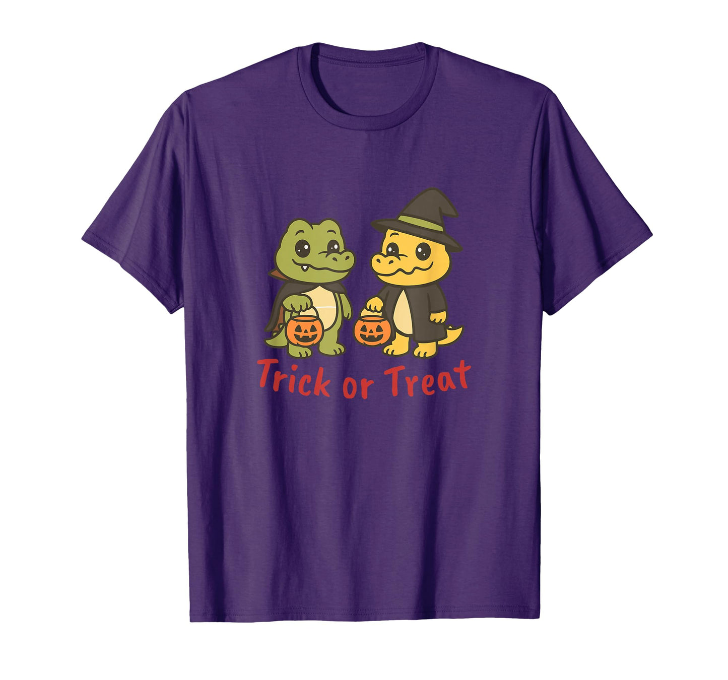 Trick or Treat Crocodiles Halloween Witch Crocodile Pumpkin T-Shirt