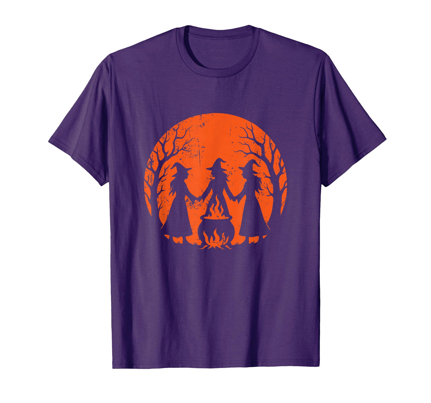 Witches Circle Cauldron Halloween Moon T-Shirt