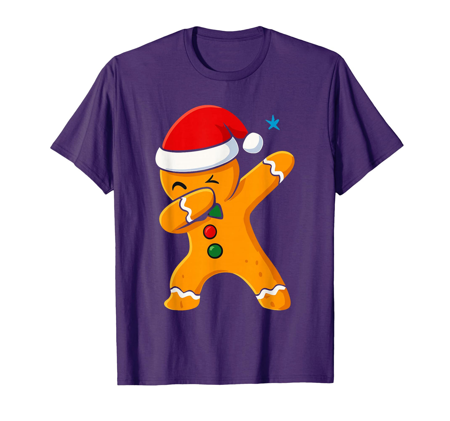 Dabbing Gingerbread Man Costume, Kids Christmas Santa Hat T-Shirt