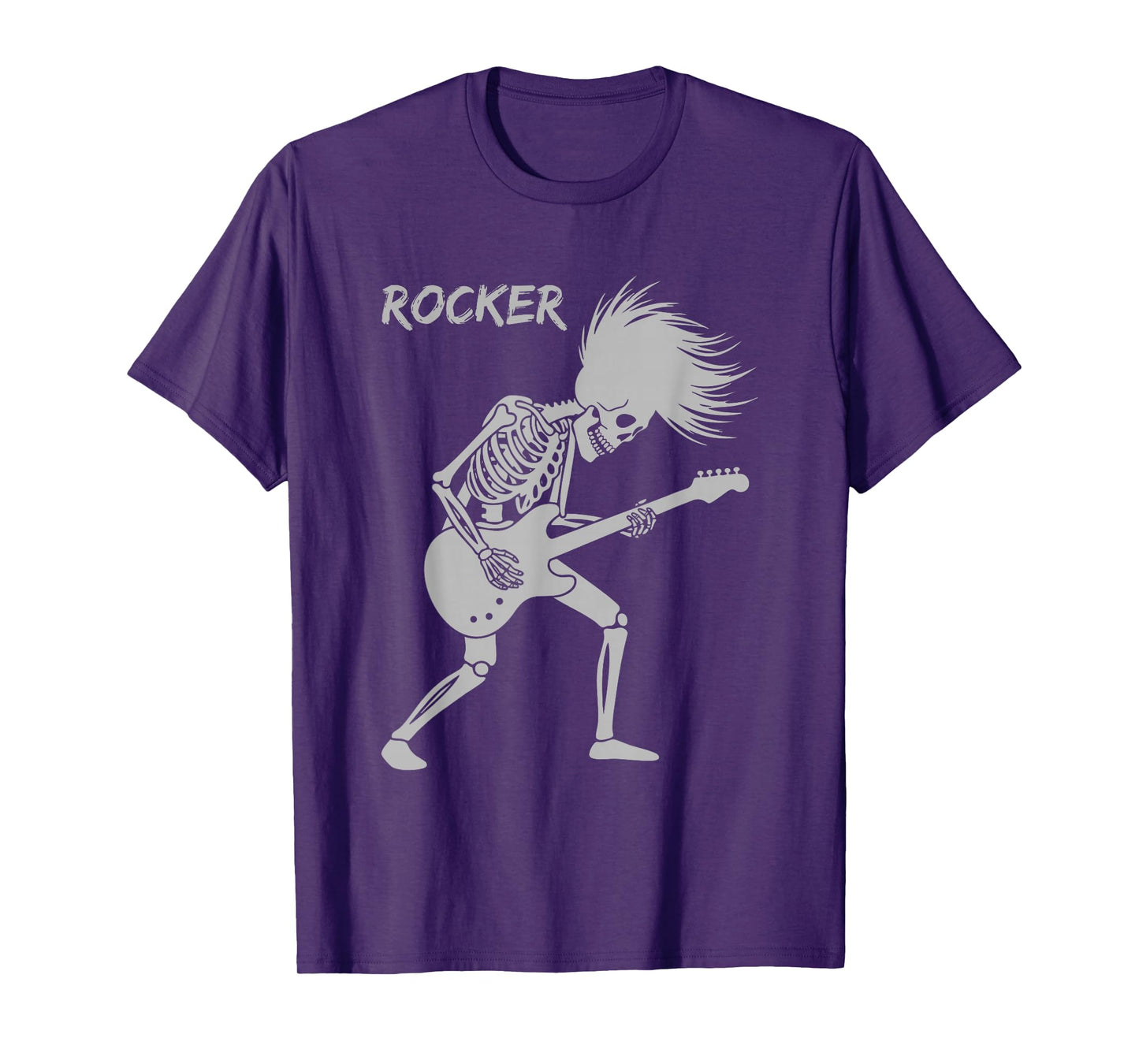 Rocker Skeleton Guitar Skater Cool Halloween Punk Rock T-Shirt