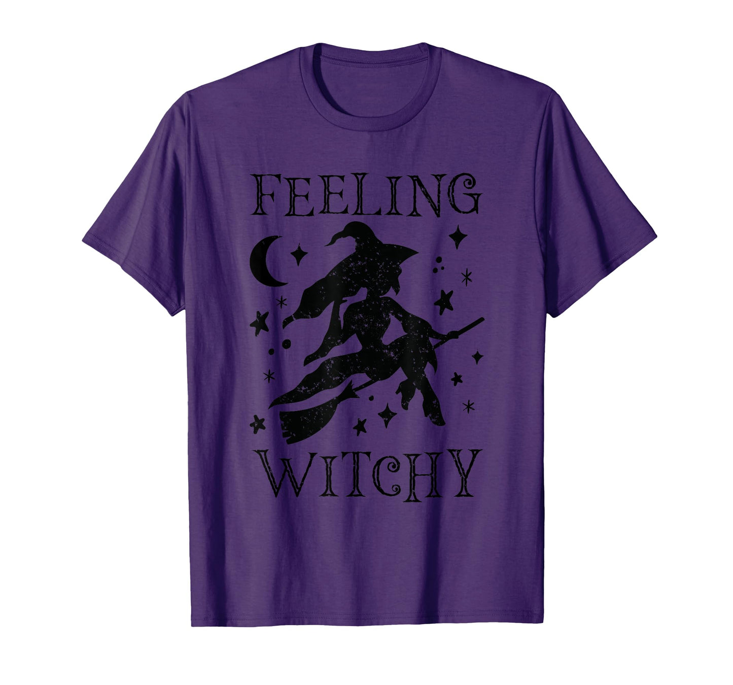 Feeling Witchy Funny Halloween Witch Vibes Kinda Night Women T-Shirt