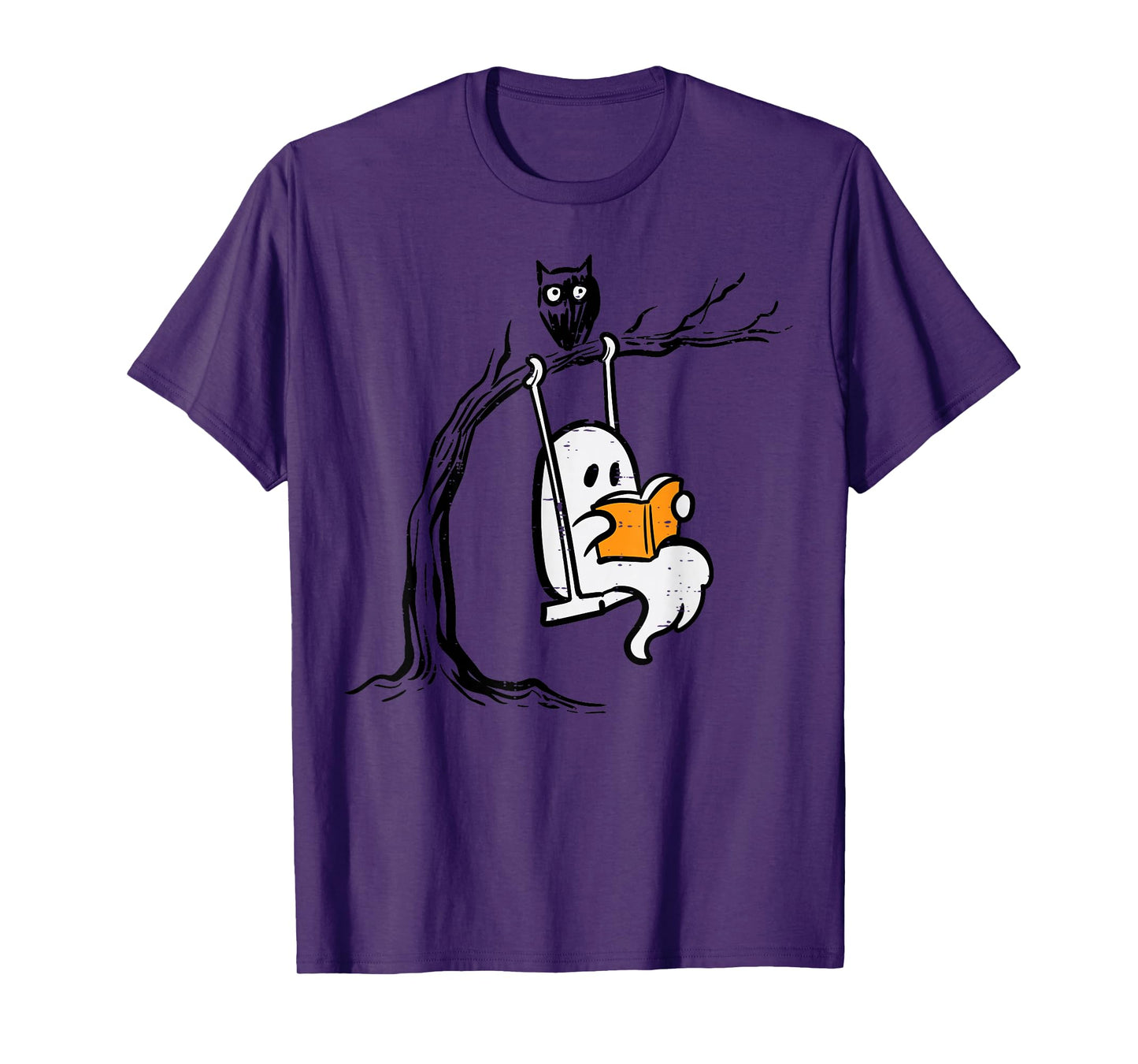 Halloween Ghost Swing Reading Vintage Costume Women Kids Men T-Shirt