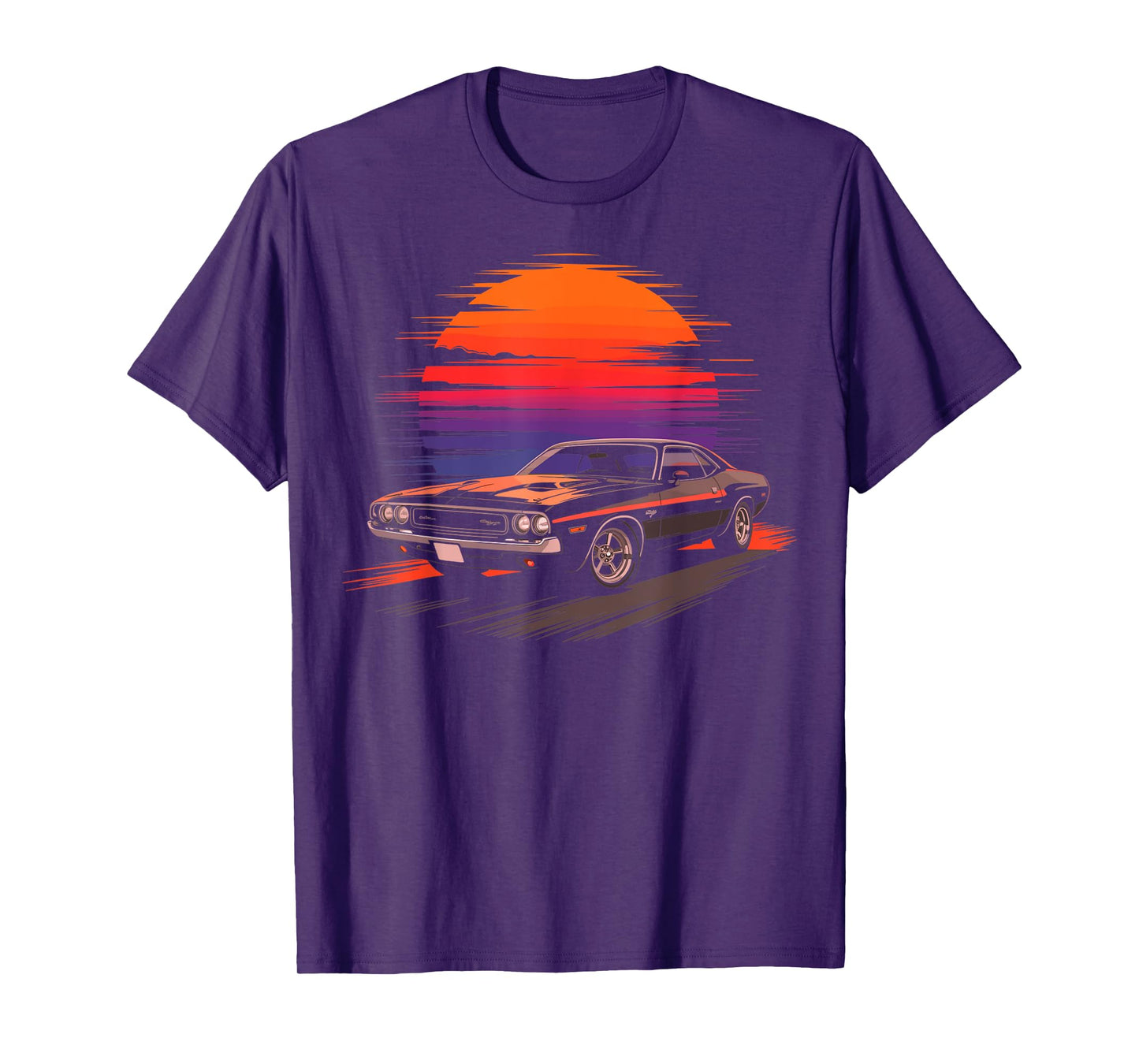 Retro Muscle Car Vintage Sunset Classic Car T-Shirt