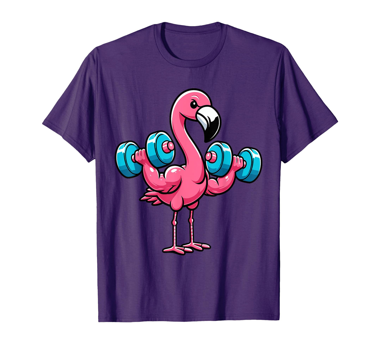 Funny Flamingo Weightlifting Fitness Gym Lover Women T-Shirt
