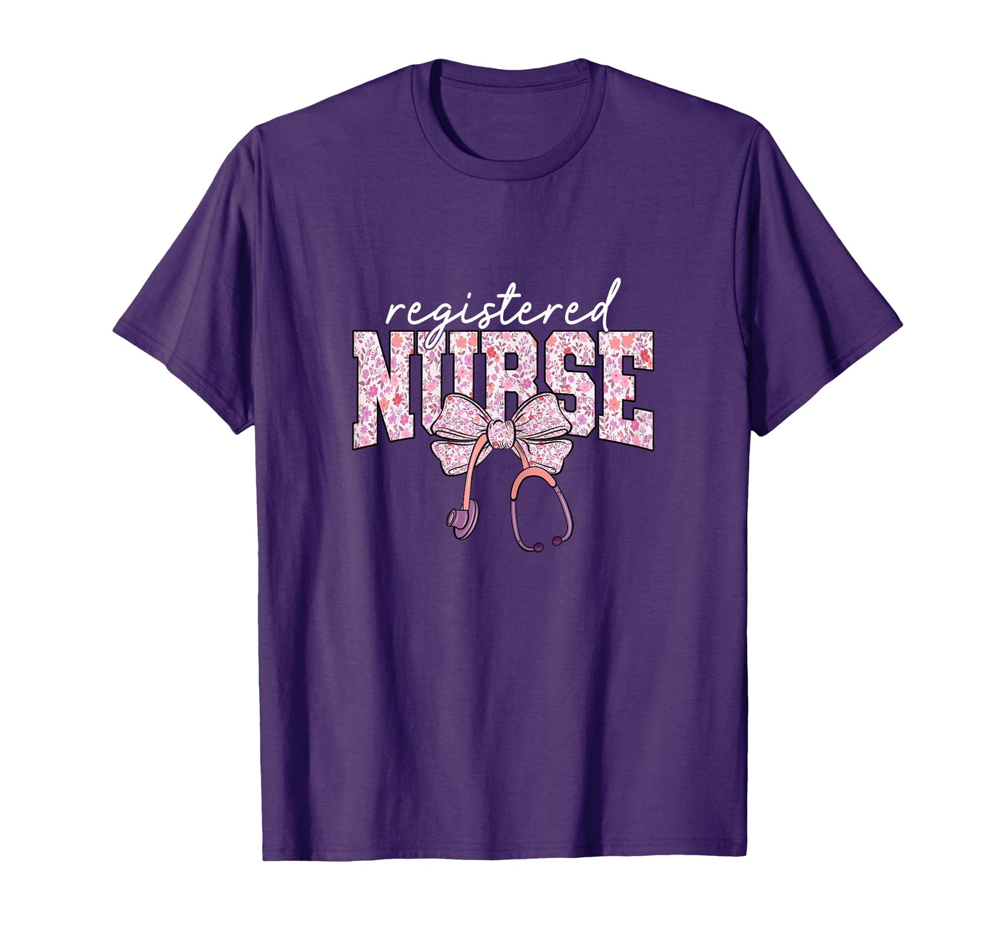 RN Nurse Floral Print Registered Nurse Nursing School Women T-Shirt