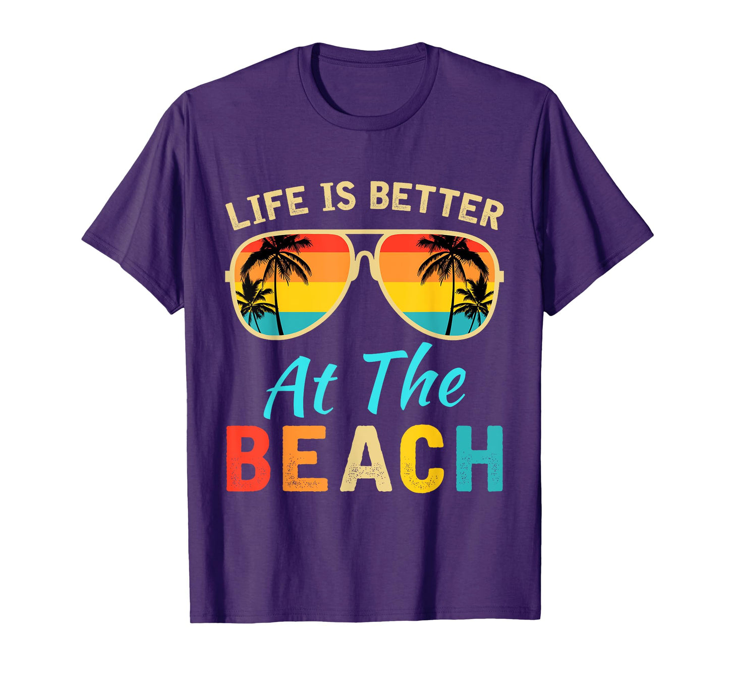 Life Is Better at The Beach Retro Palm Trees Summer T-Shirt