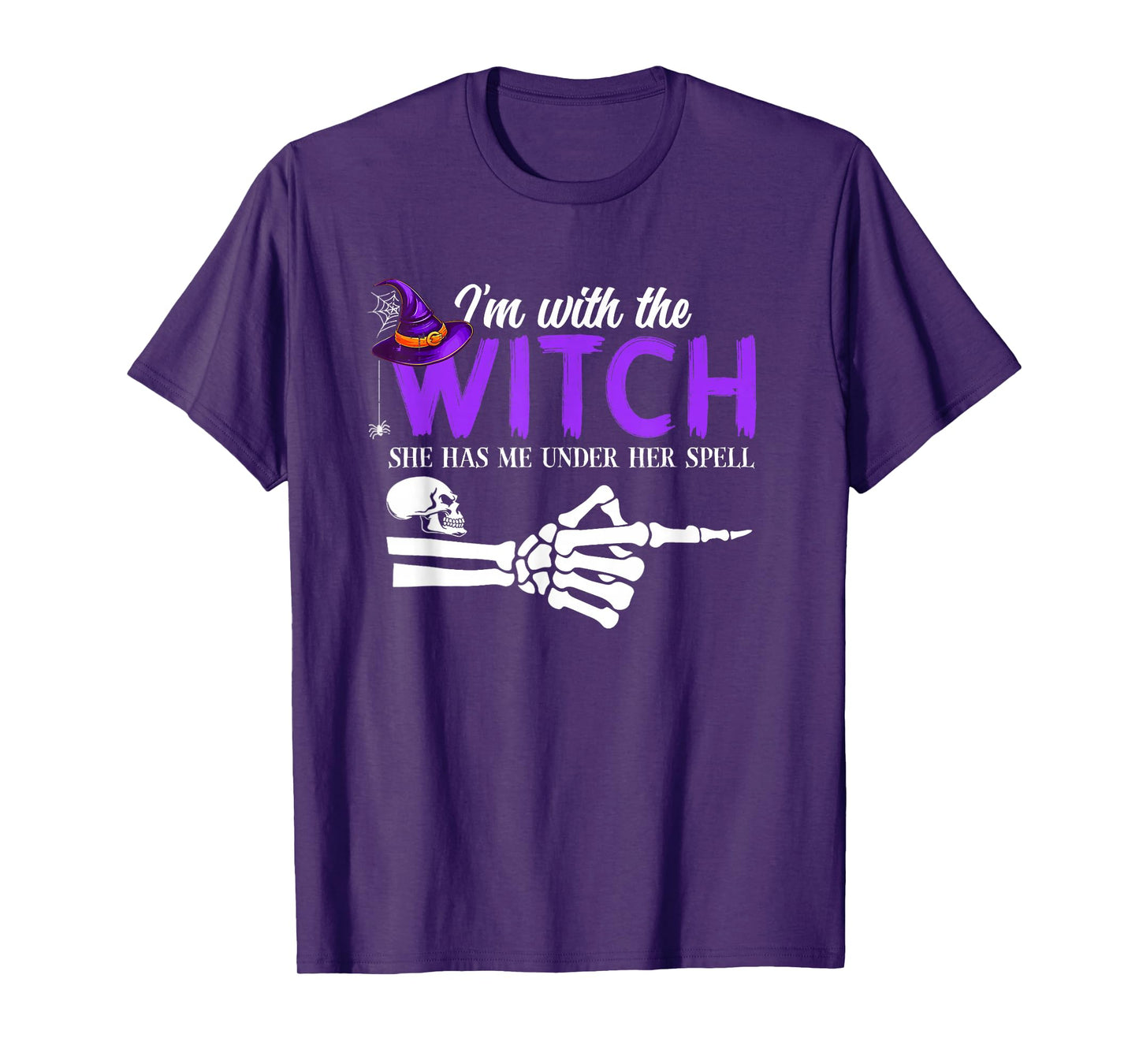I'm with The Witch Funny Halloween Couple Costume Party T-Shirt
