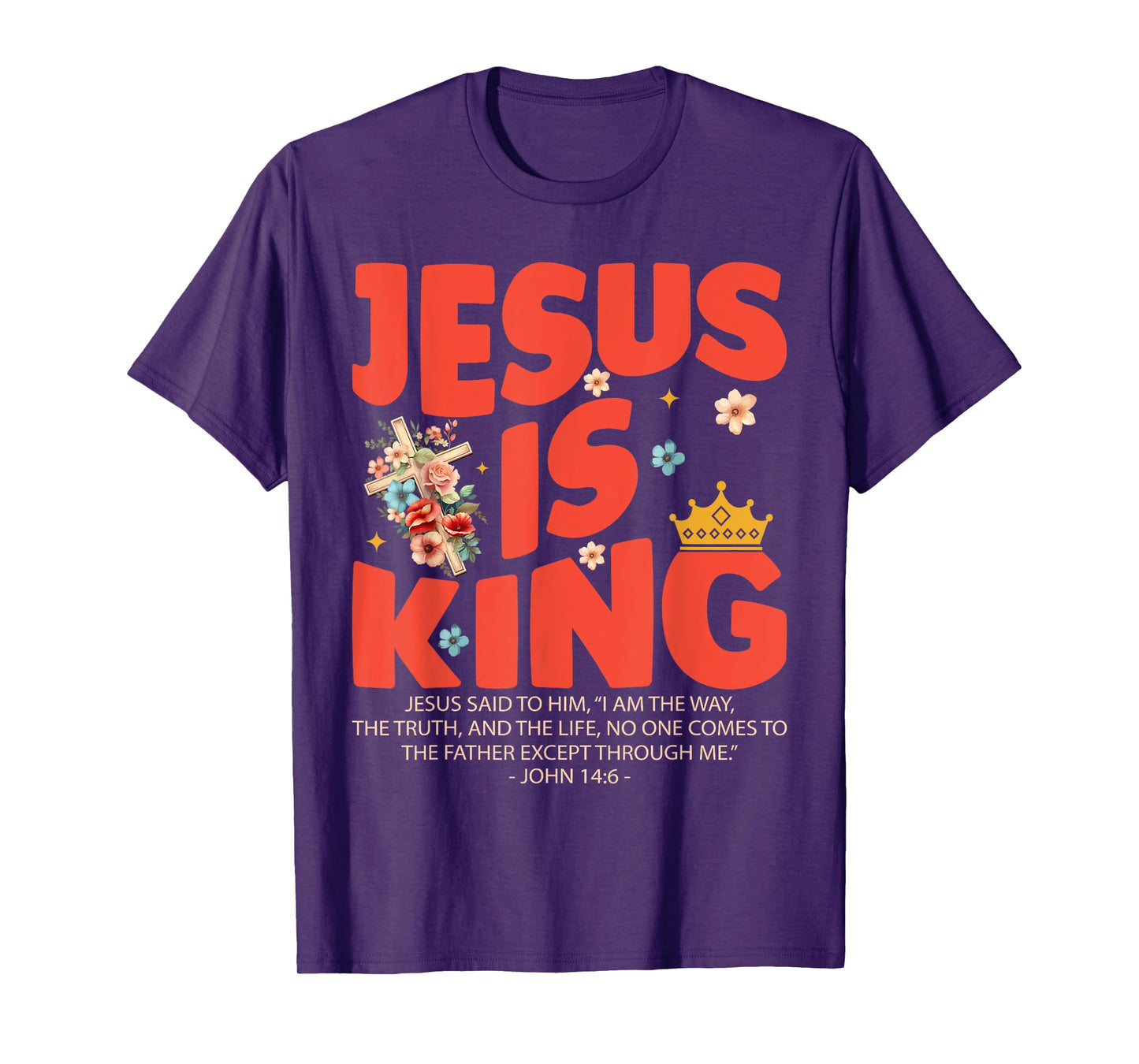 Jesus Is King Christian Women Girls Kids Religious Jesus T-Shirt