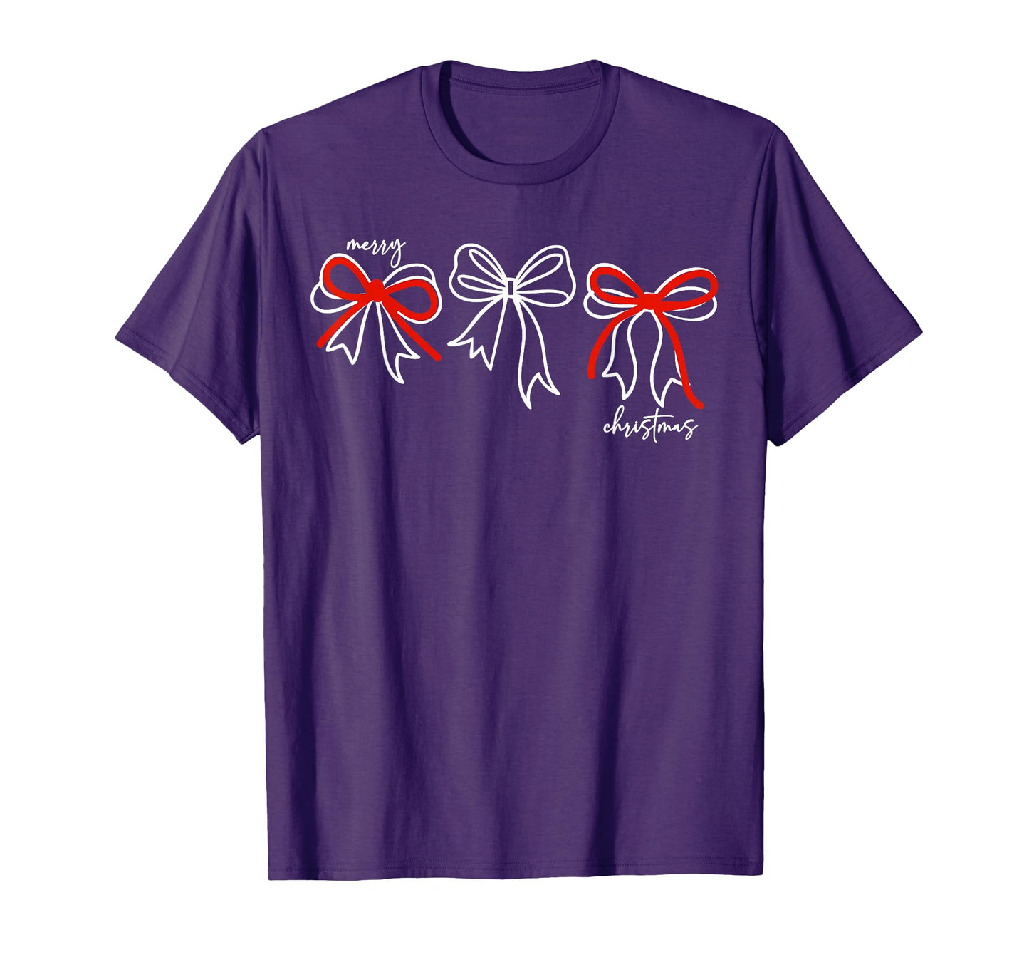Coquette Bow Merry Christmas Xmas Family Pajamas Holiday T-Shirt