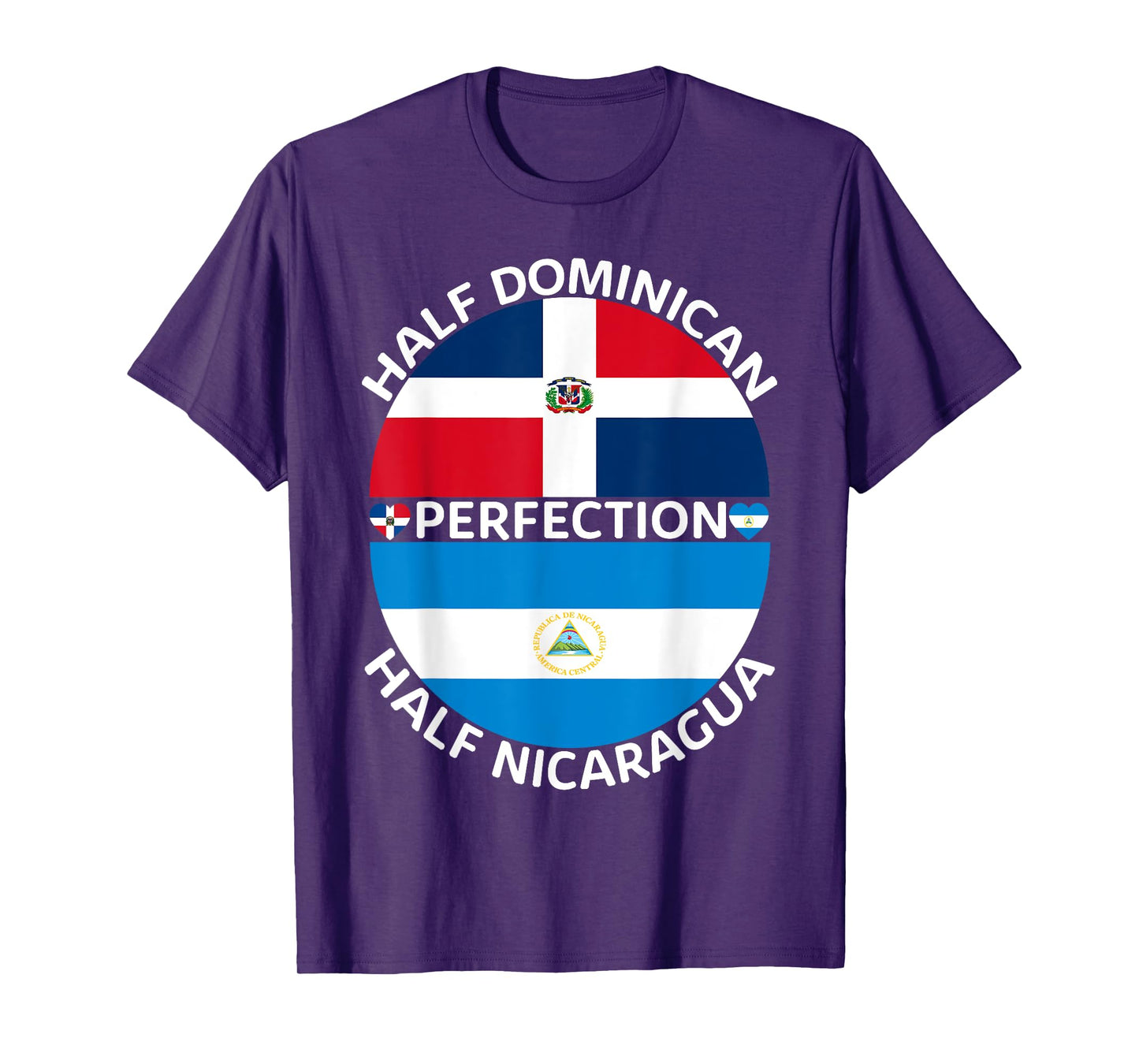 Half Nicaraguan Half Dominican Republic Nicaragua Flag Men T-Shirt