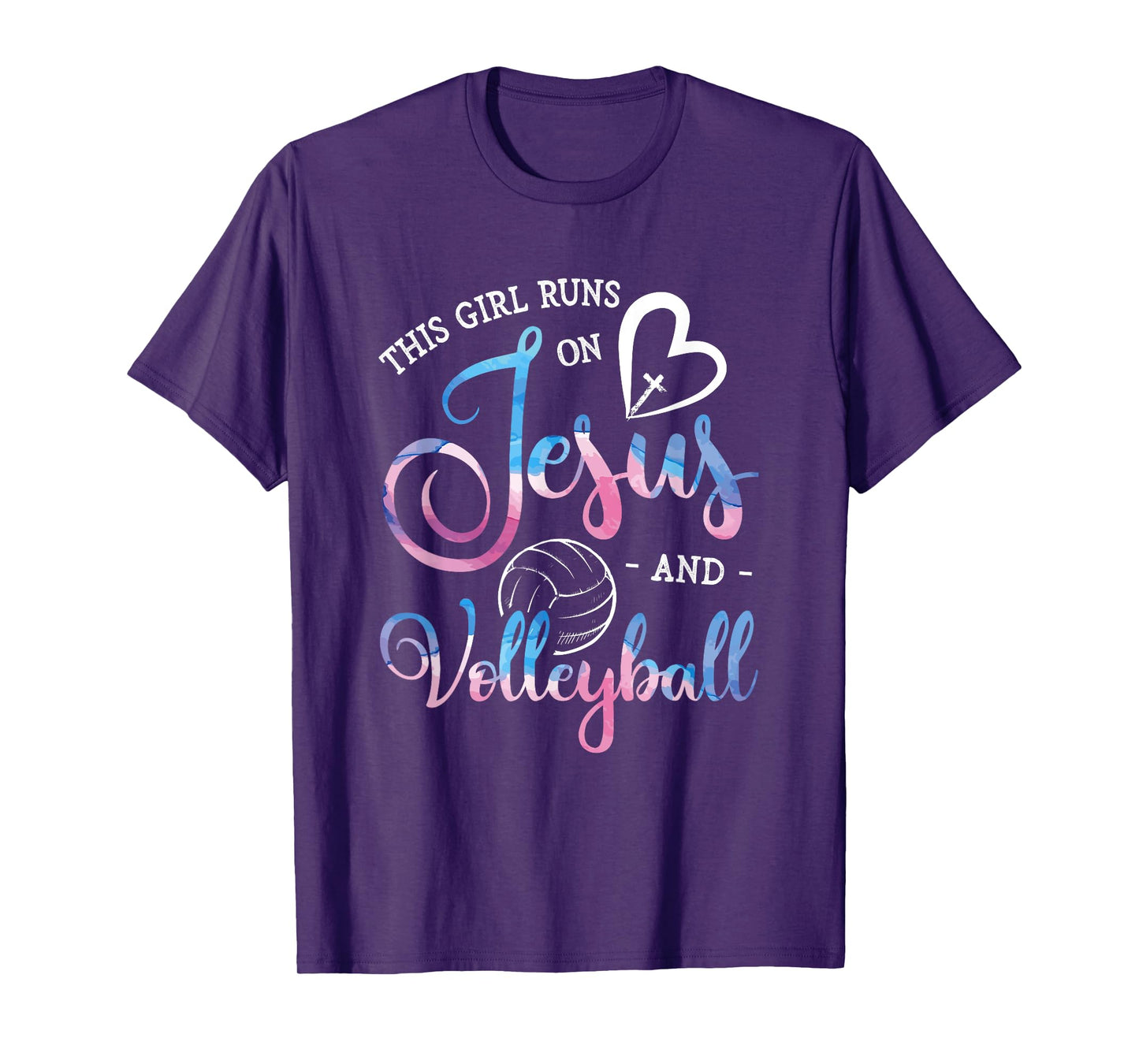 This Girl Runs On Jesus And Volleyball Player Christian Gift T-Shirt