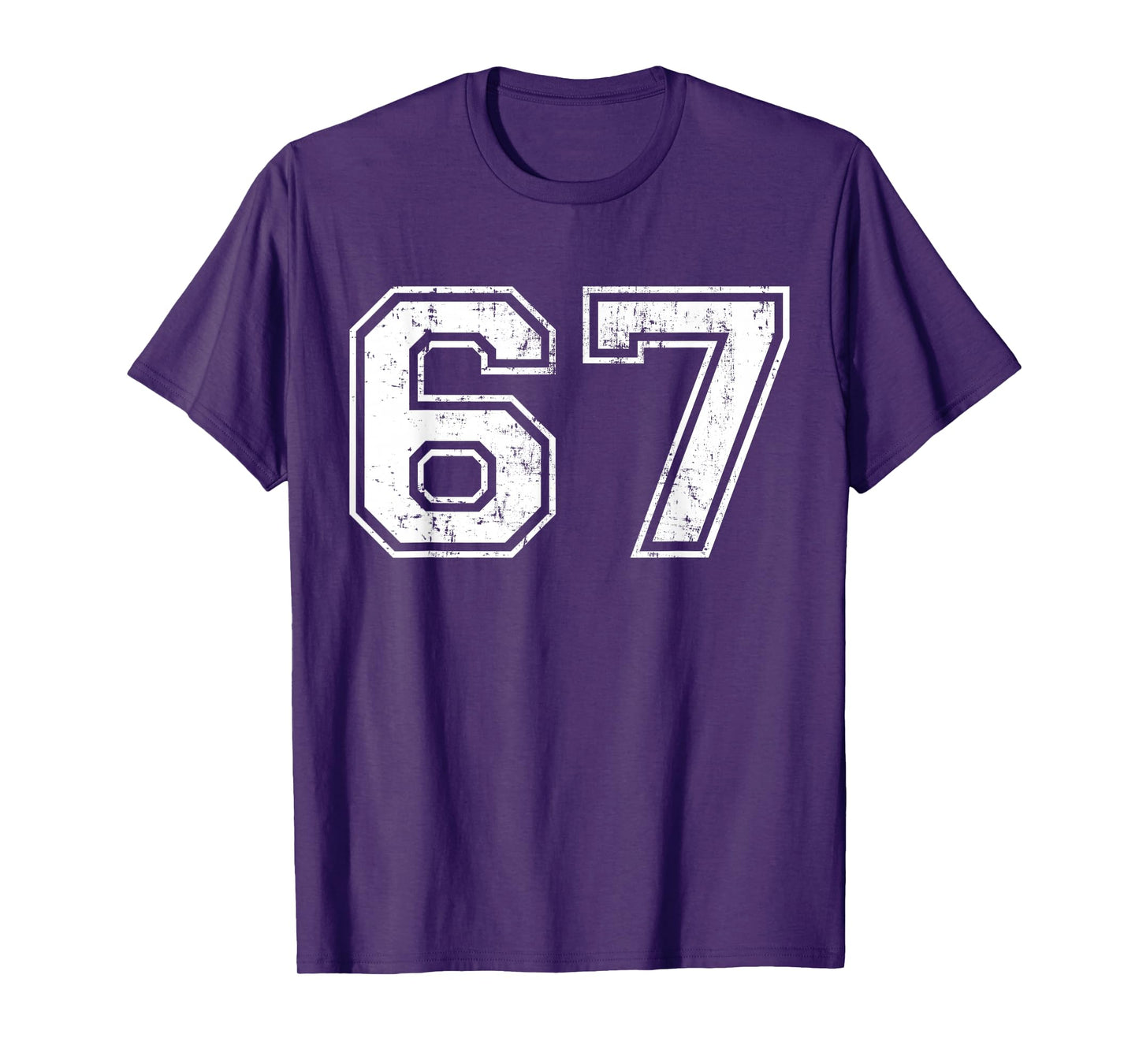 Number 67 Distressed Vintage Sixty Seven Sport Team Practice T-Shirt