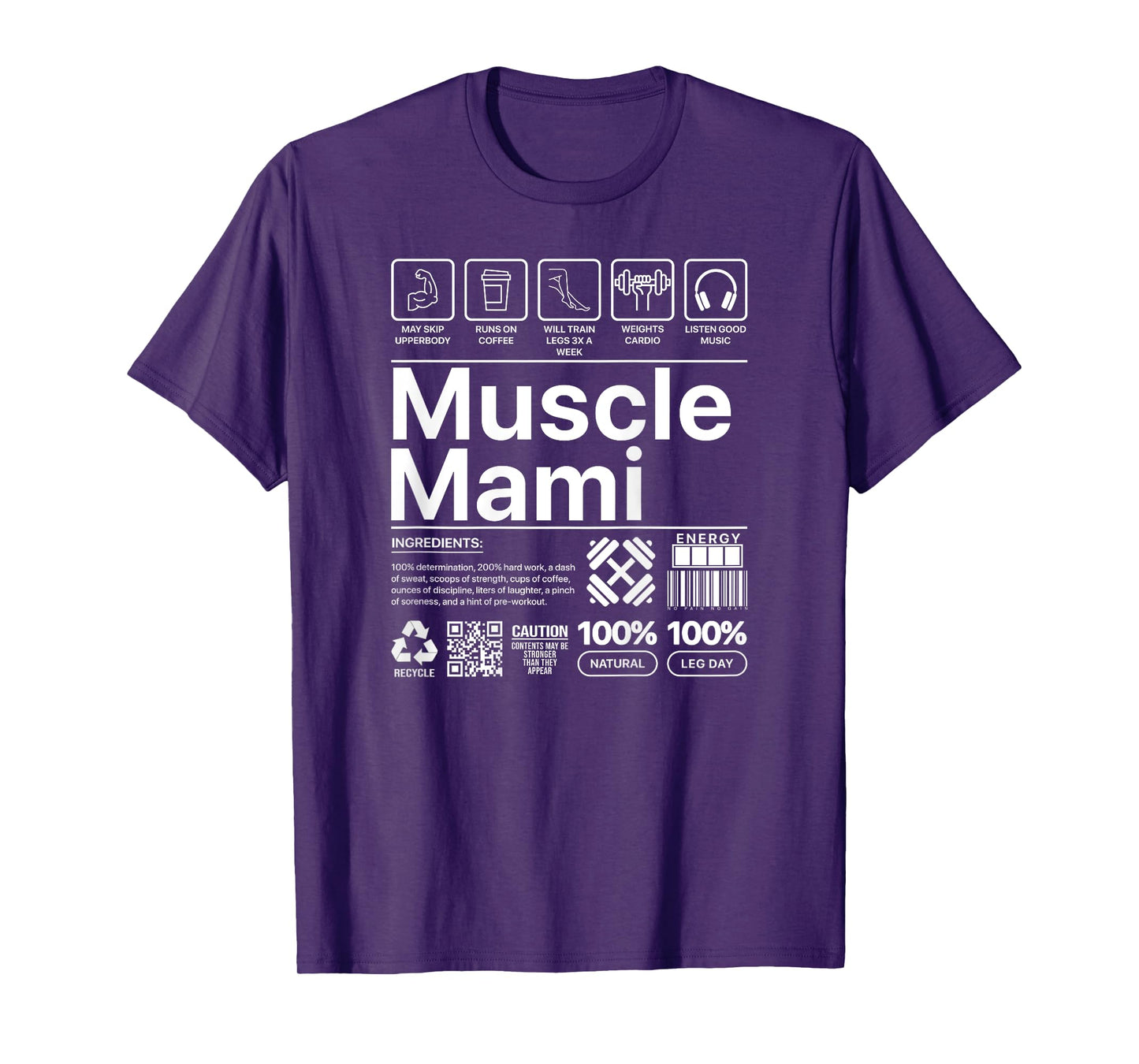 Muscle Mami And Mom Gym Workout Mother Funny Bodybuilding T-Shirt
