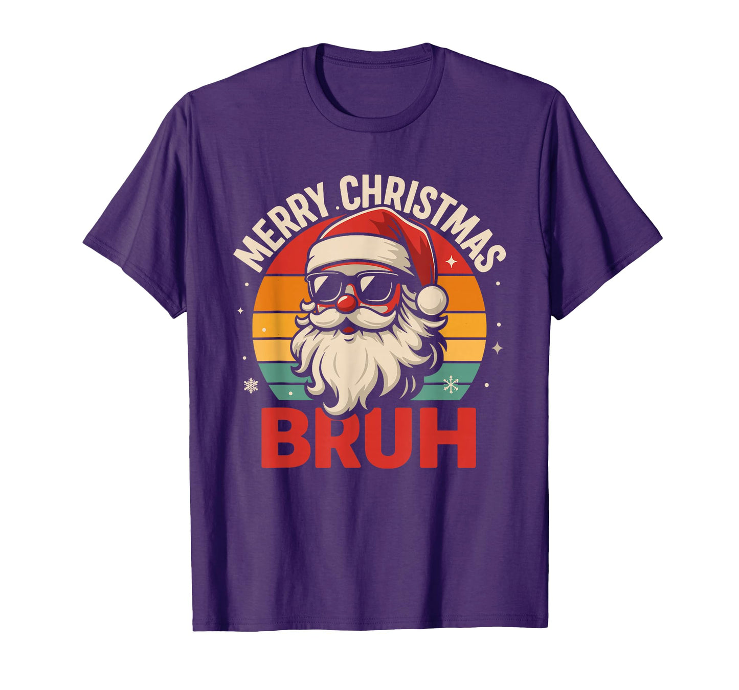 Merry Christmas Bruh Funny Santa Claus Groovy Cool Holiday T-Shirt