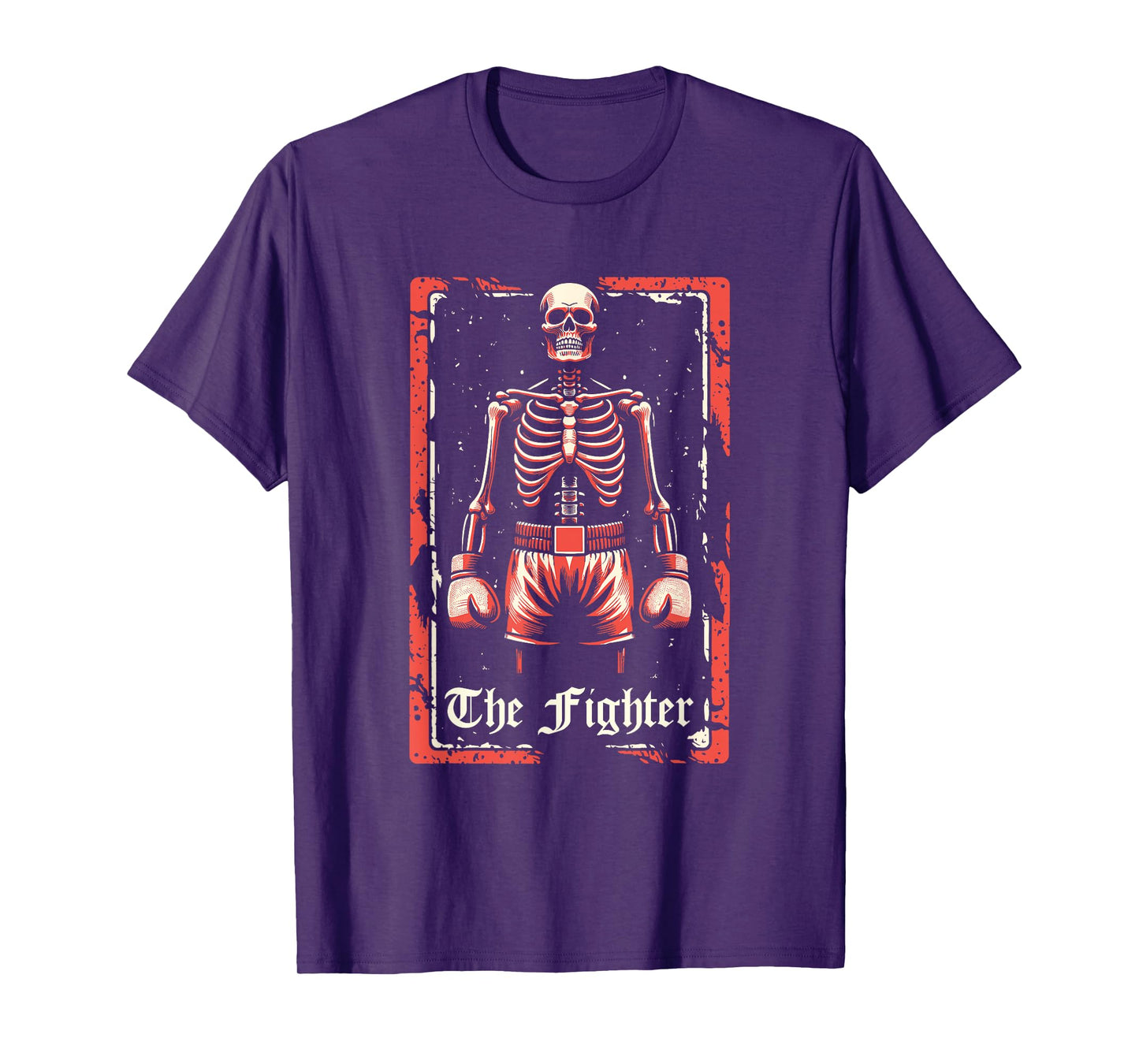 Boxer Fighter - Sparring Gloves Boxing Skeleton Tarot Card T-Shirt