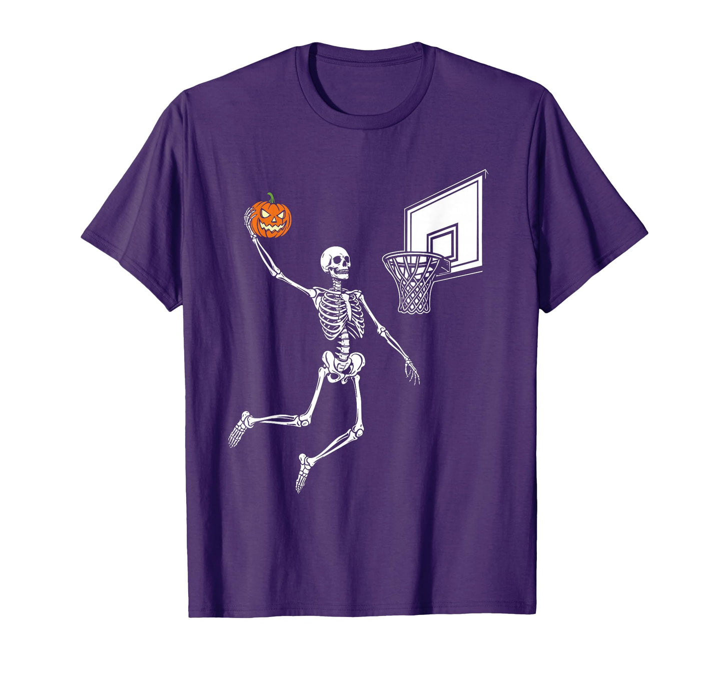 Skeleton Basketball Player - Spooky Halloween Pumpkin T-Shirt