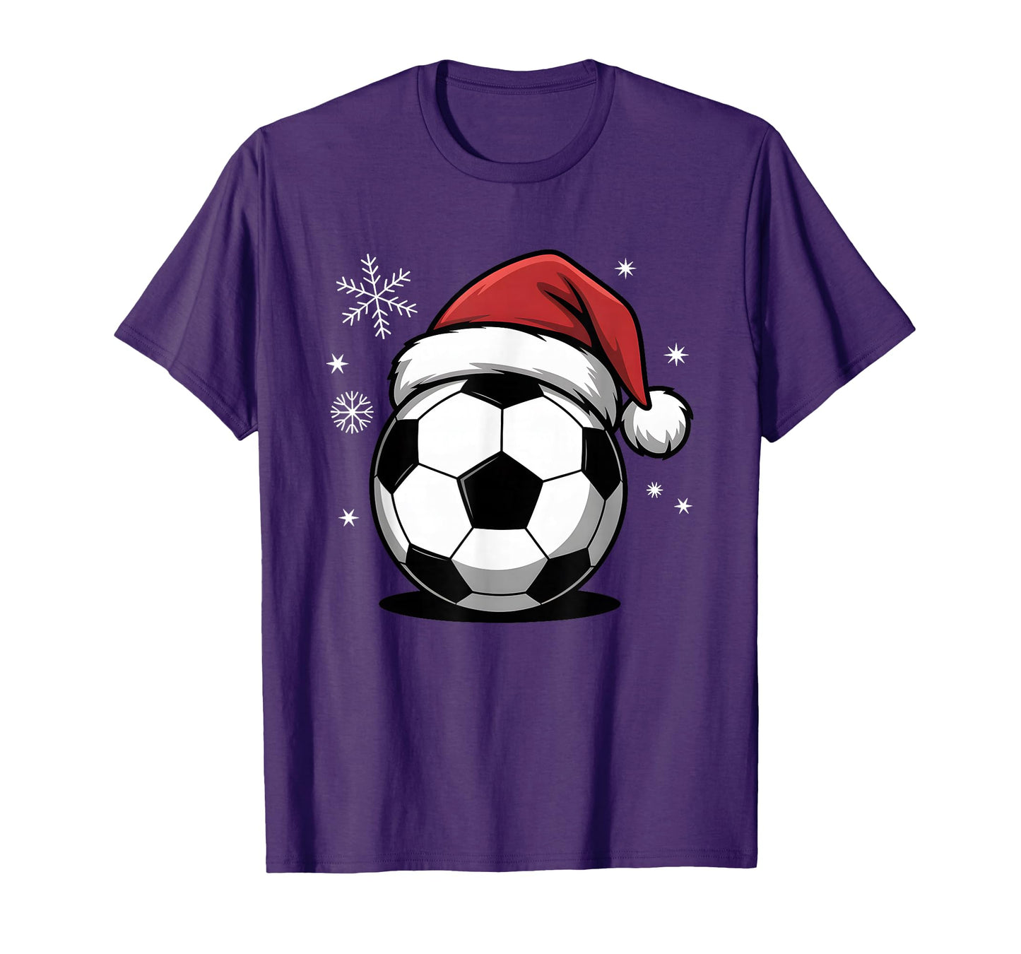 Christmas Santa Hat Soccer Ball Graphic Player Kids Boys Men T-Shirt