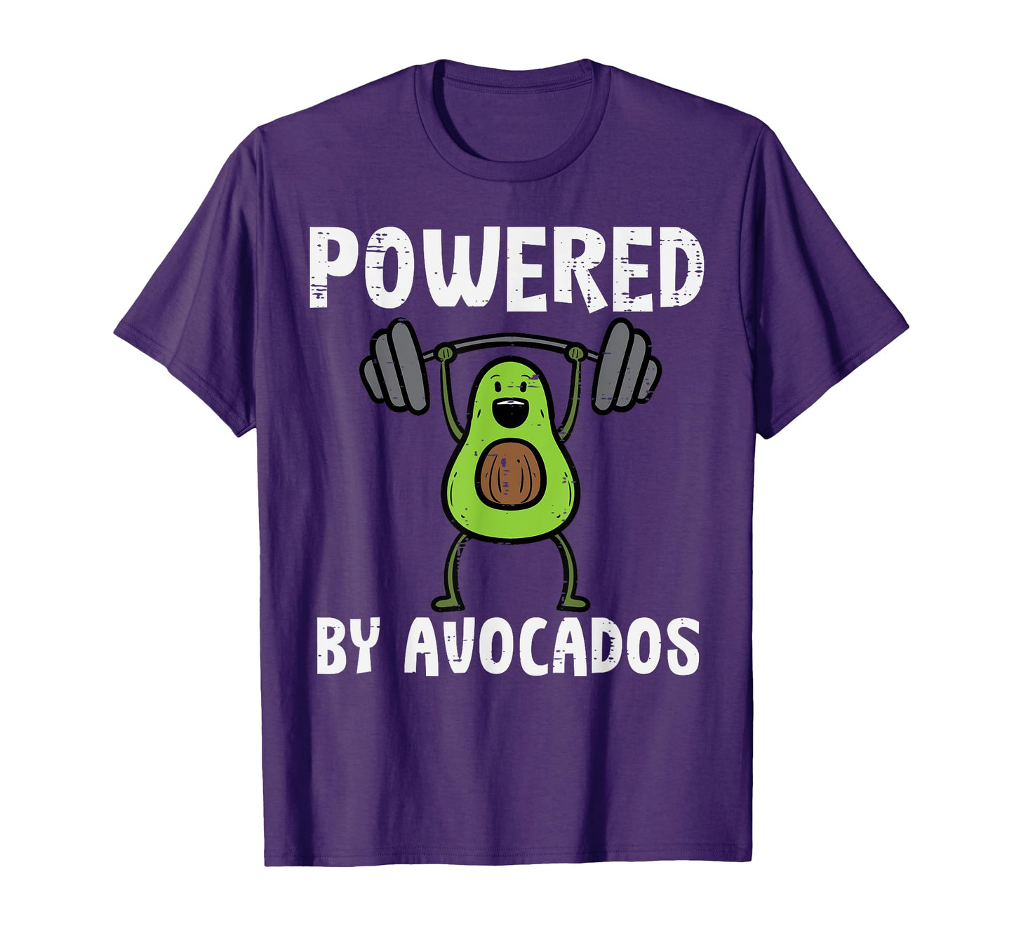 Gym Powered By Avocados Weightlifting Fun Workout Women Men T-Shirt