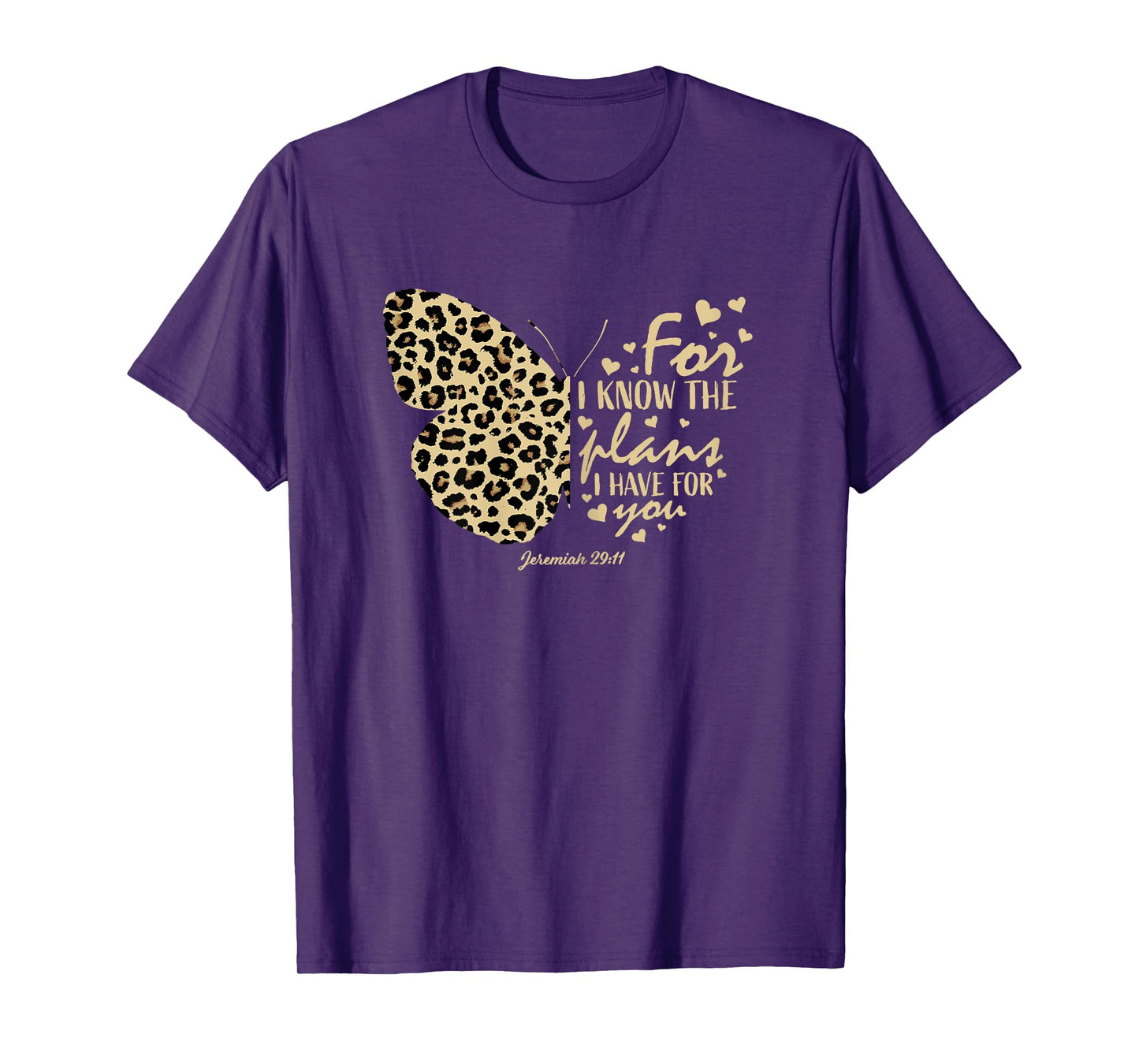 Jeremiah 29:11 Christian Women Gifts Teen Girls Butterfly T-Shirt