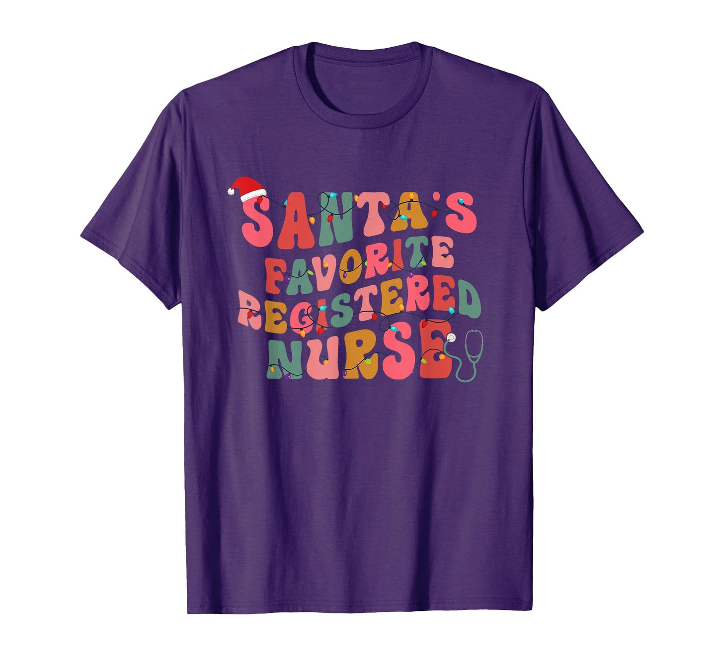 Santa's Favorite Registered Nurse Er Rn Nursing Christmas T-Shirt