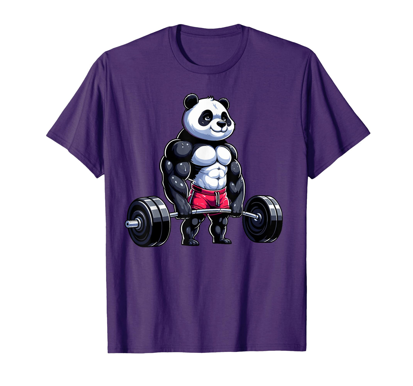 Funny Gym Panda Bodybuilder Weightlifting Motivational Tee T-Shirt