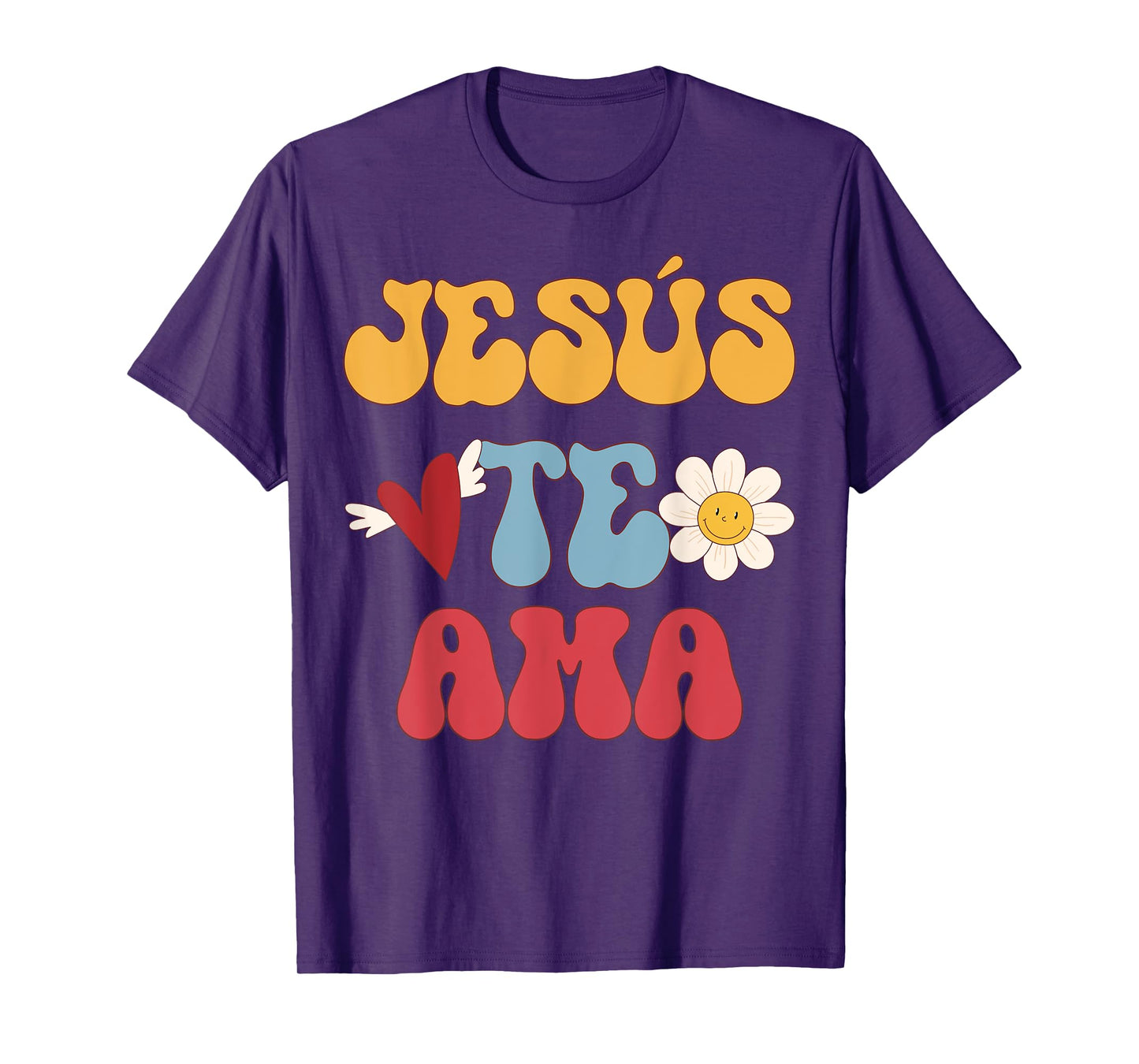 Groovy Spanish, Jesus Loves You Christian 70's Hippie T-Shirt