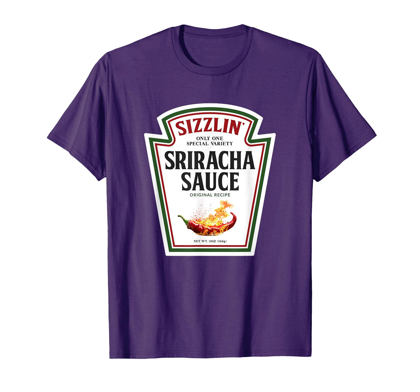 Sizzling Sriracha Sauce Funny Bottle Label Condiment design T-Shirt