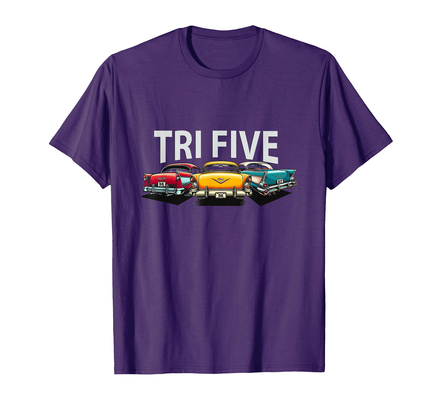VINTAGE TRI FIVE BEL AIR, RETRO CLASSIC CARS 1955 1956 1957 T-Shirt