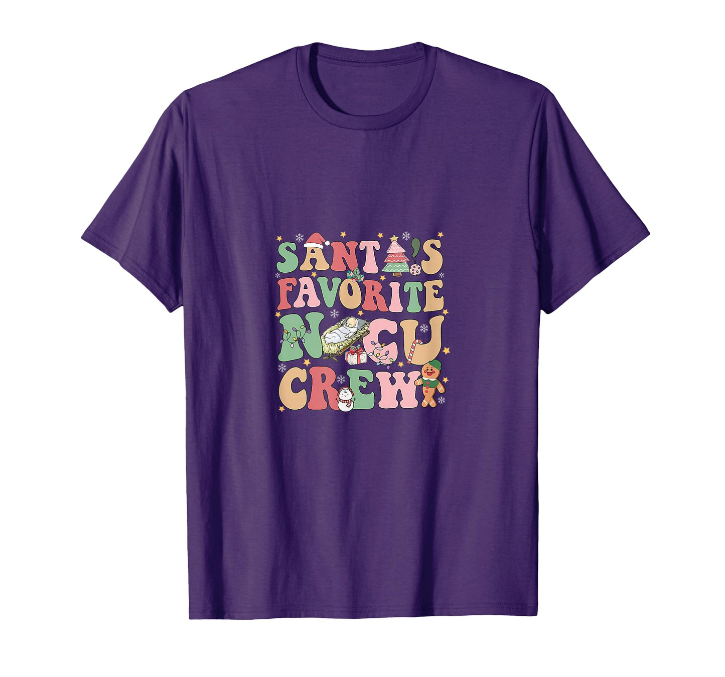 Santa's Favorite NICU Crew Christmas Neonatal ICU Nurse T-Shirt