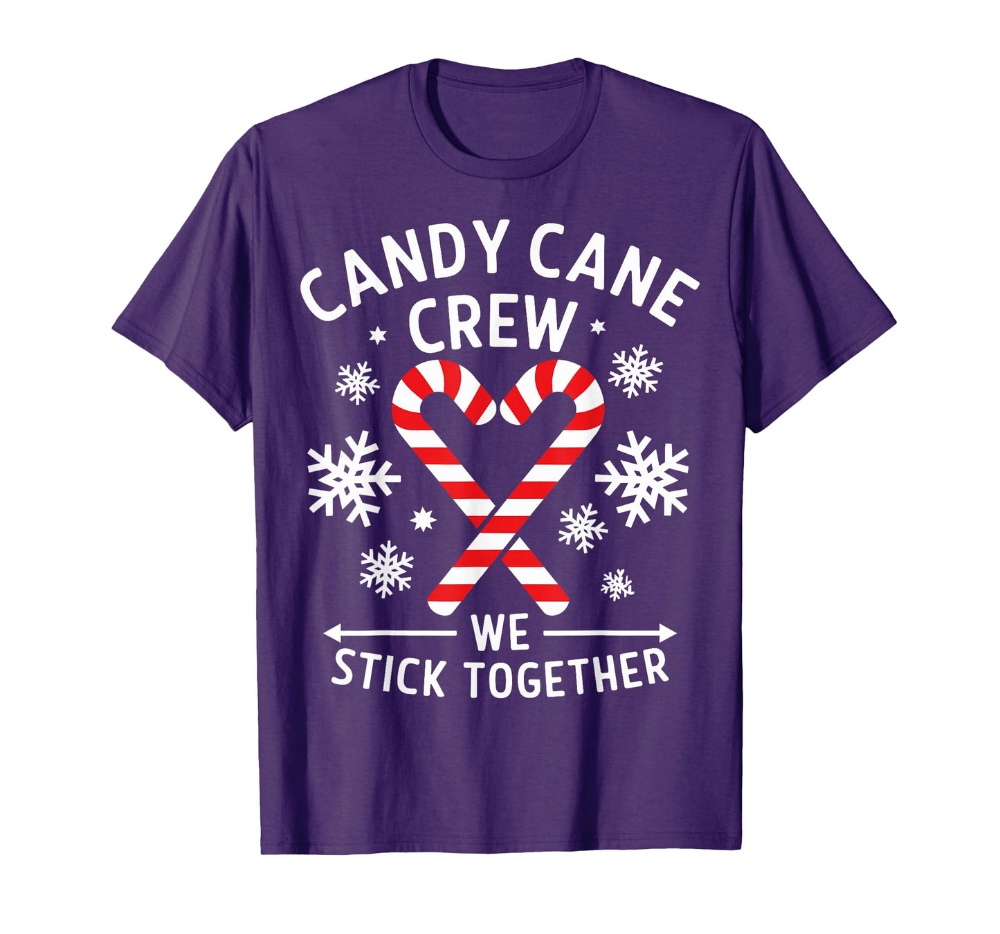 Candy Cane Crew We Stick Together Christmas Costume Xmas T-Shirt