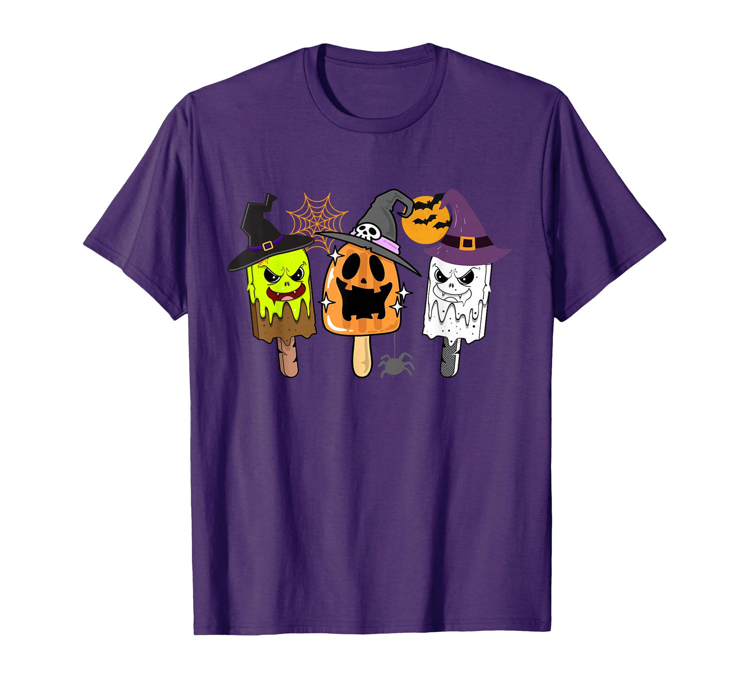 Spooky Creepy Popsicle Halloween Scary Ghost Pumpkin T-Shirt