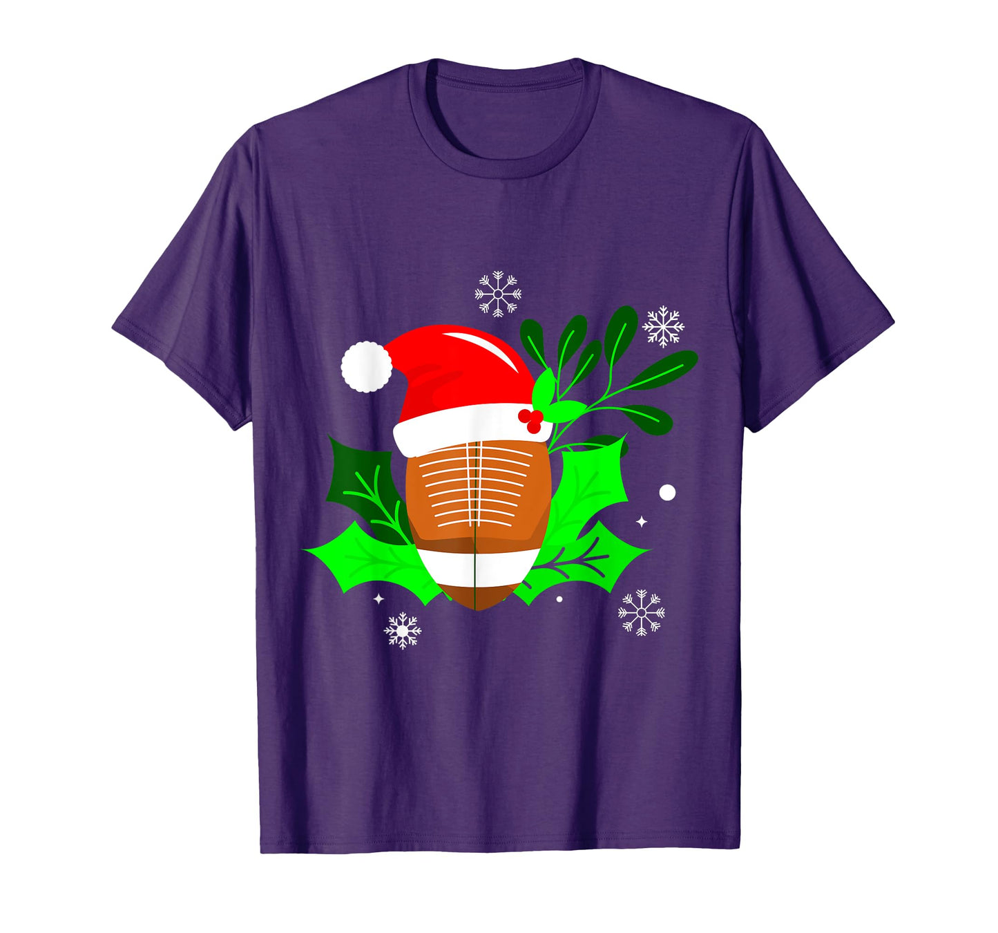 Ugly Christmas Football Sports Xmas Holly Santa Festive T-Shirt