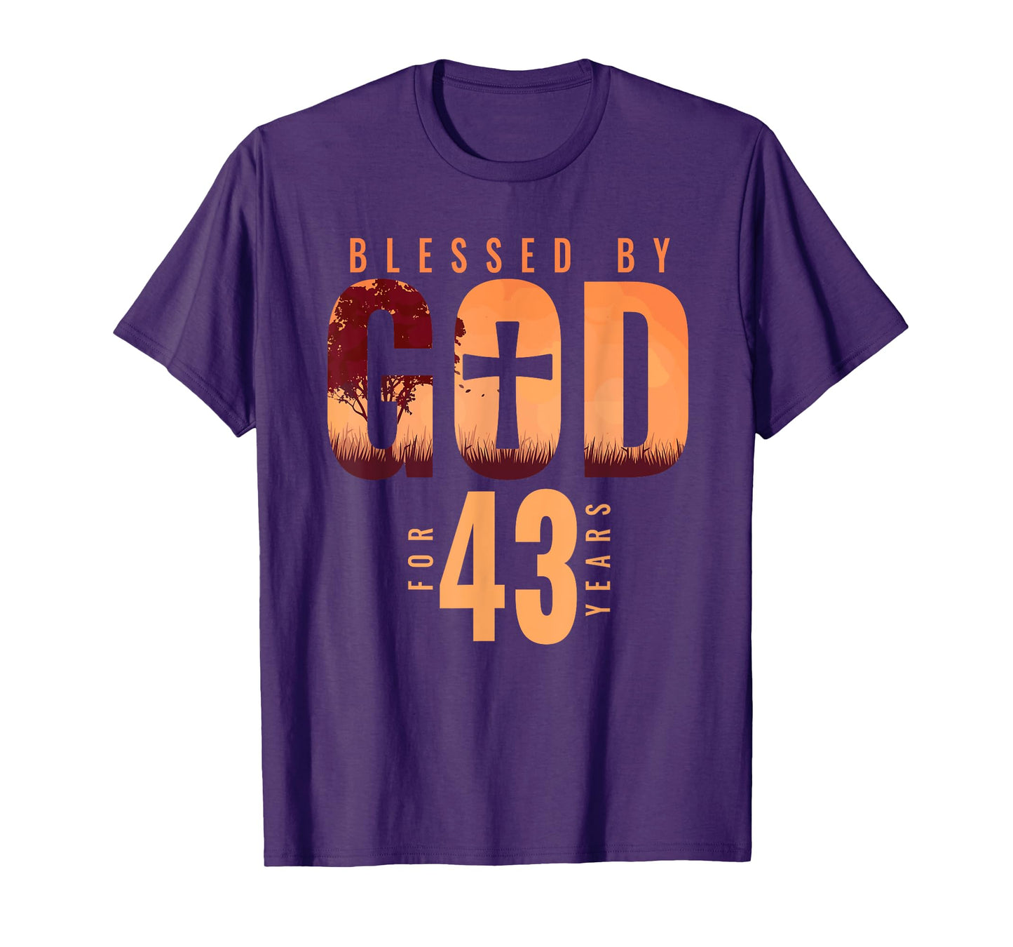 Blessed By God For 43 Years 43rd Birthday Religious Theme T-Shirt