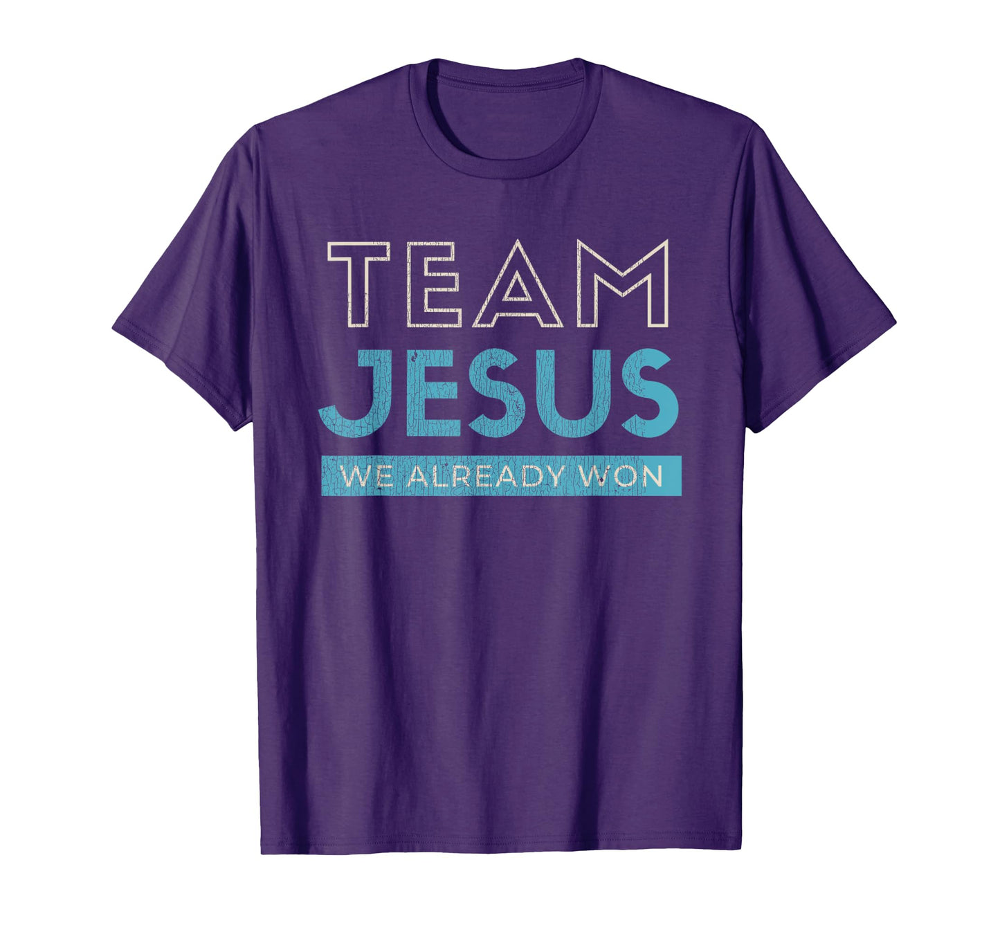 Vintage Team Jesus We Already Won Christian Black Retro Christian Graphic T-Shirt